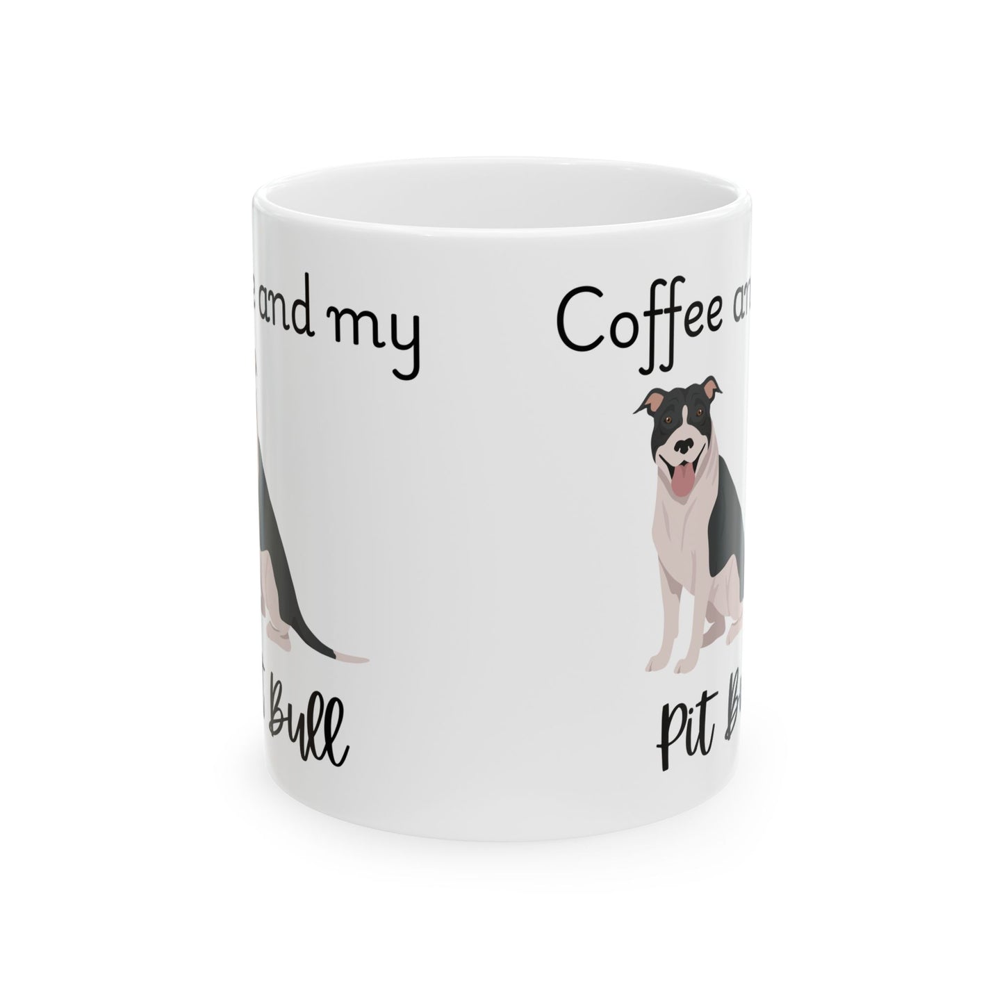 Coffee and My Pit Bull Ceramic Mug | Dog Lover Gift, Pet Owner Cup, Cute Mug for Dog Moms, Funny Mug for Coffee Lovers