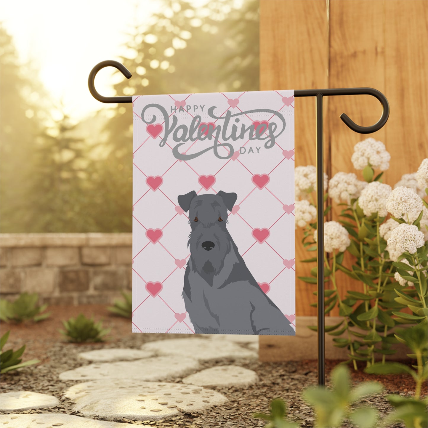 Kerry Blue Terrier Dog Valentines Day Garden Flag