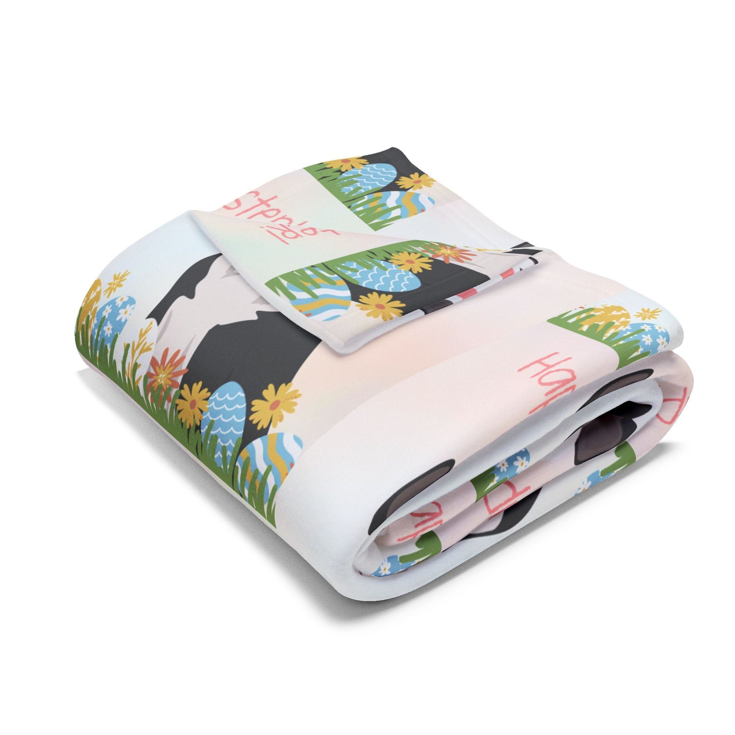 Cannan Dog Happy Easter Arctic Fleece Blanket - Cozy Decor for Spring Celebrations