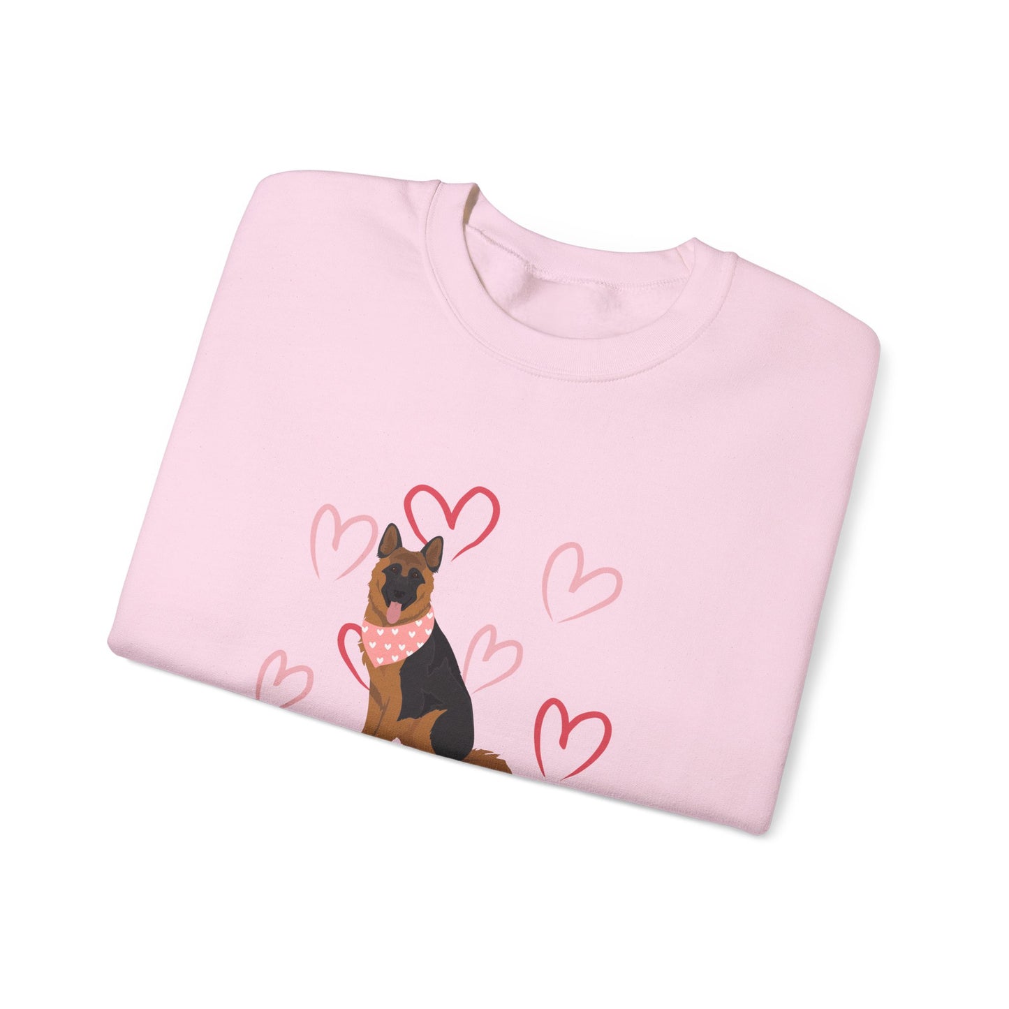 Longhaired German Shepherd Dog Valentines Day Unisex Heavy Blend Crewneck Sweatshirt