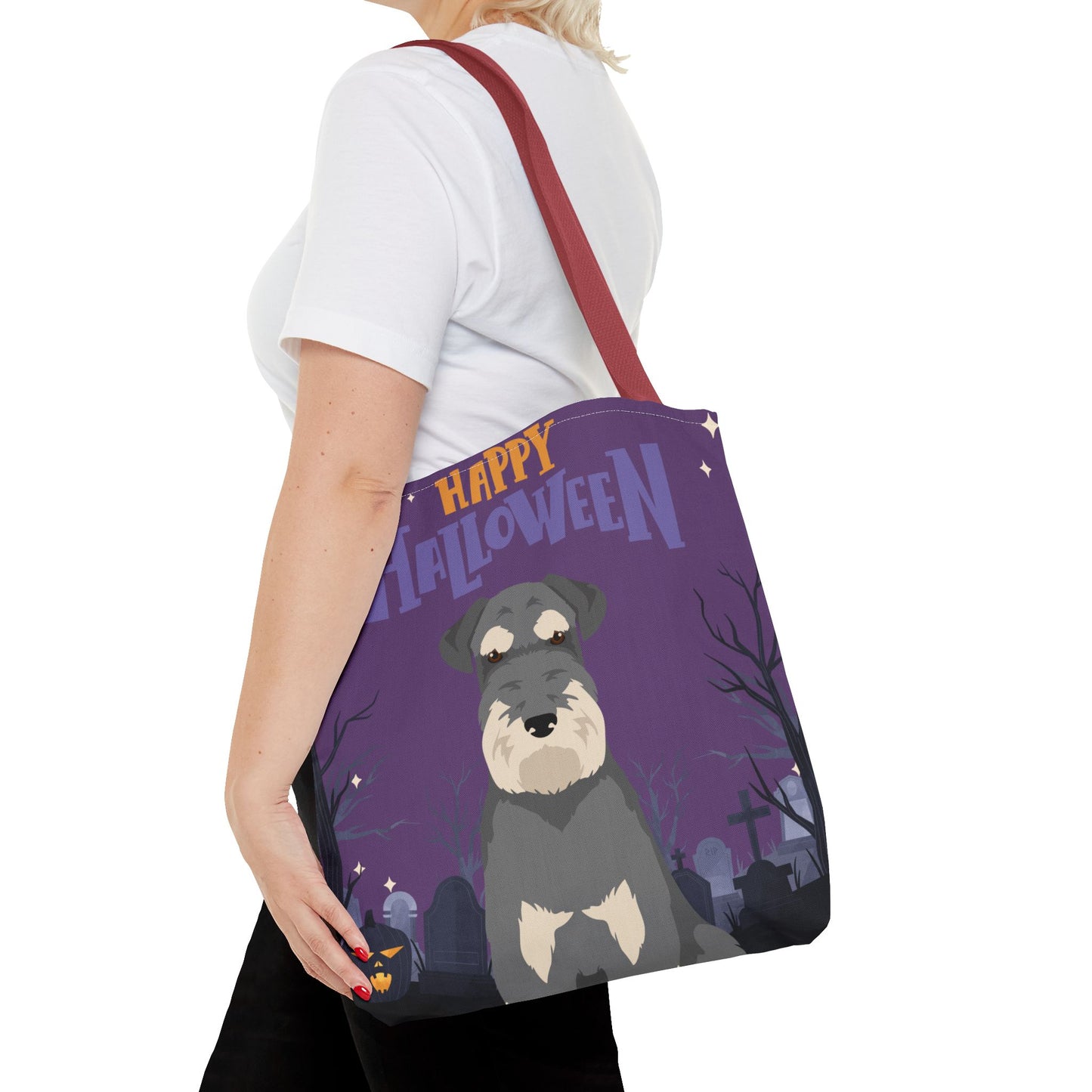 Schnauzer Dog Happy Halloween Tote Bag 16x16