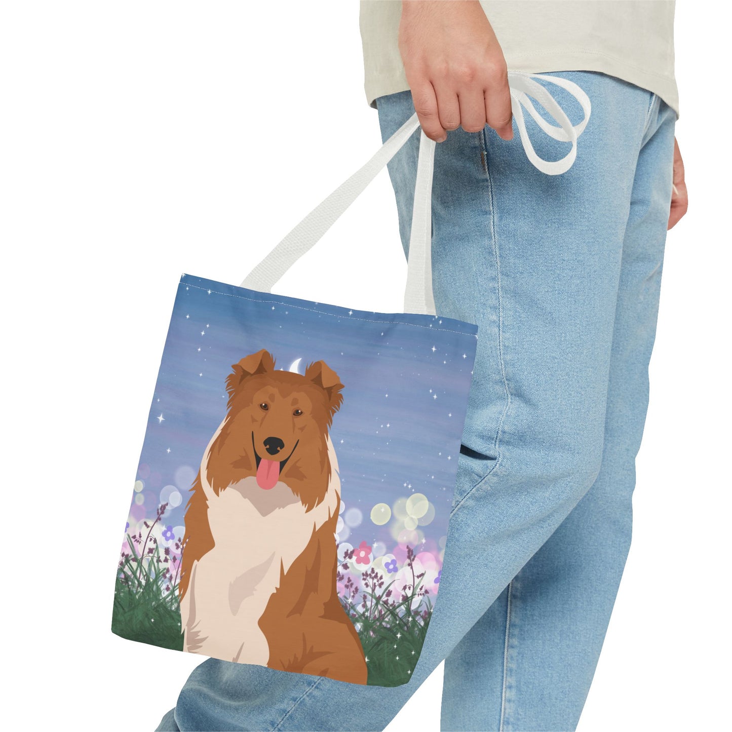 Collie Dog Tote Bag 13x13