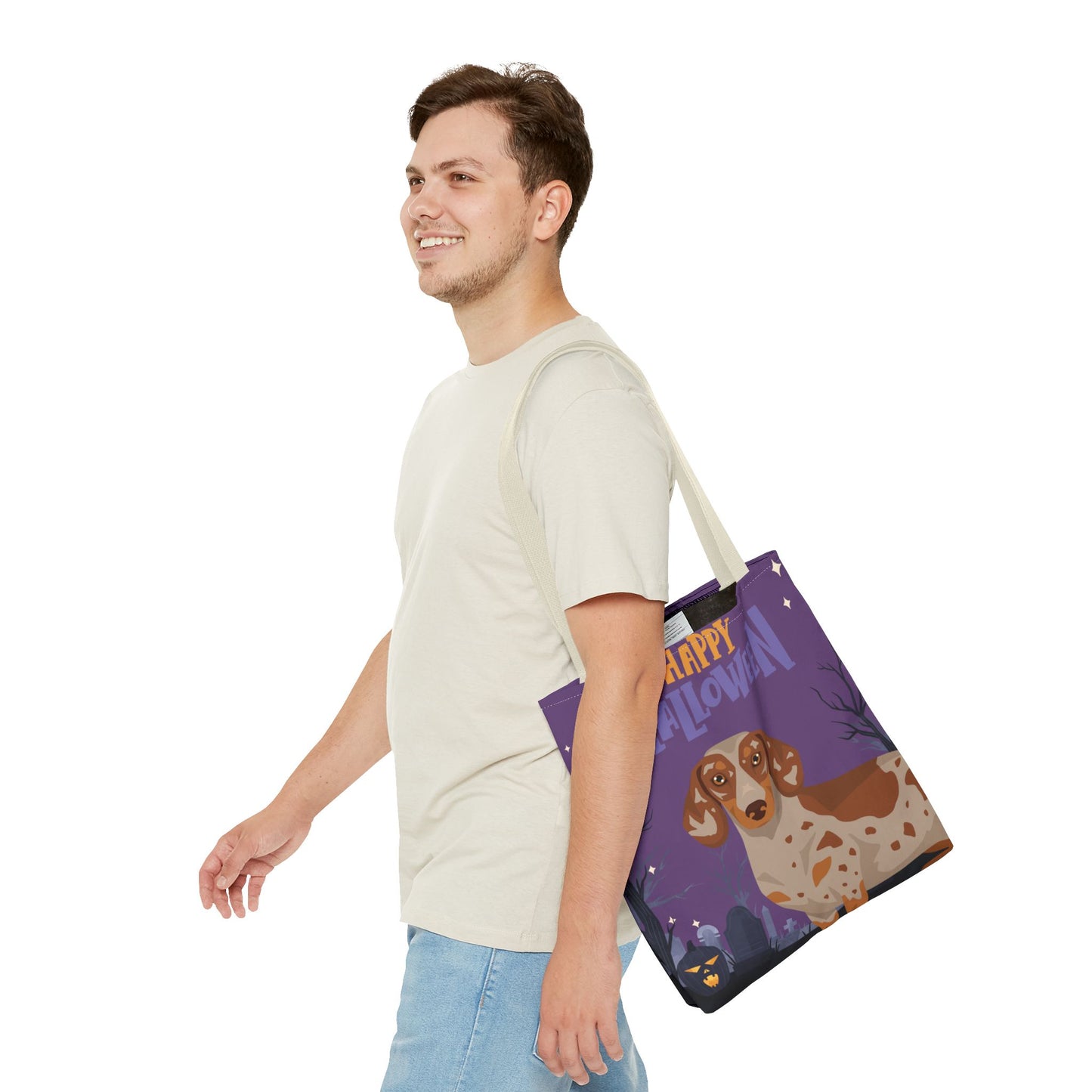 Dachshund Dog Happy Halloween Tote Bag 16x16