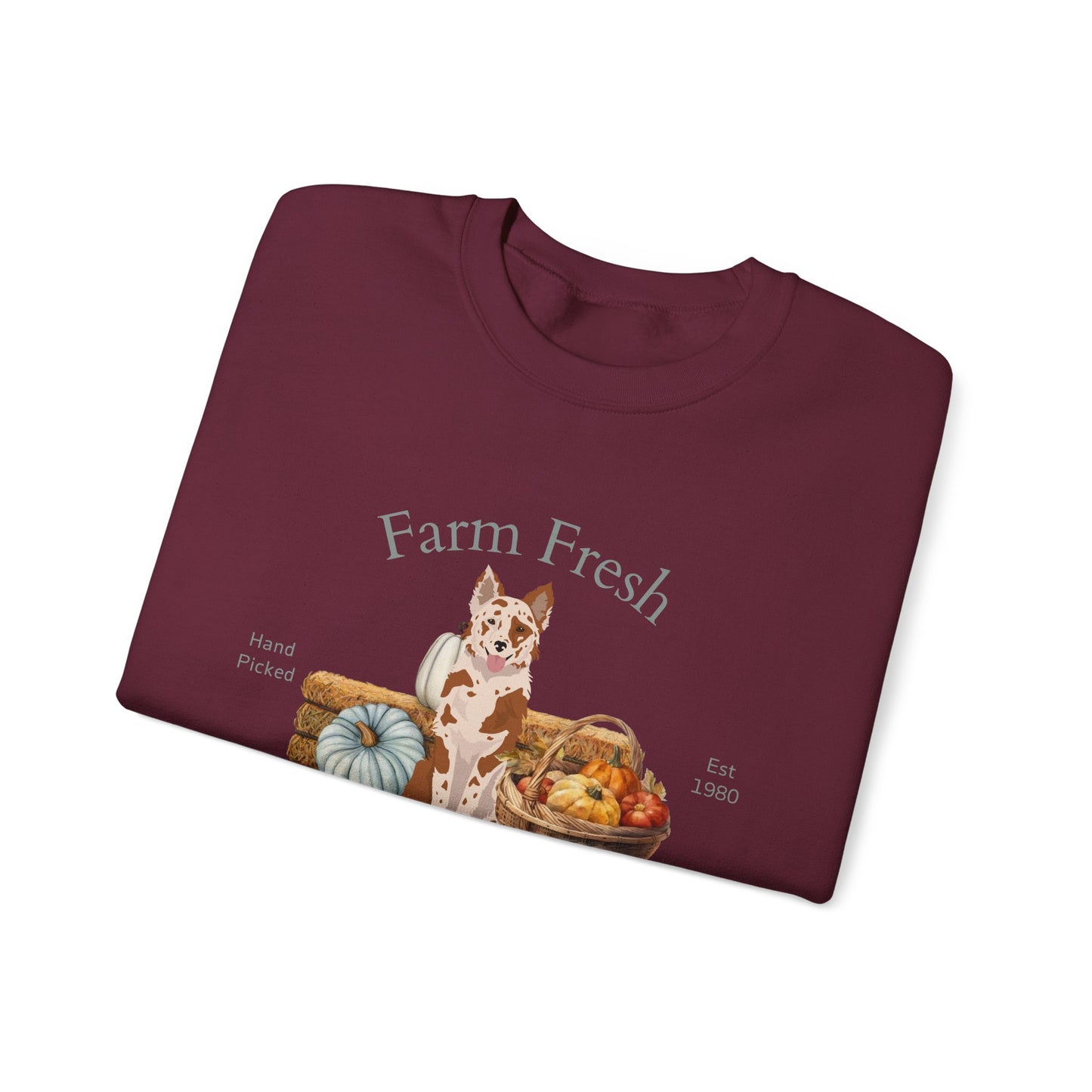 Mudi Dog Fall Farm Fresh Unisex Heavy Blend Crewneck Sweatshirt