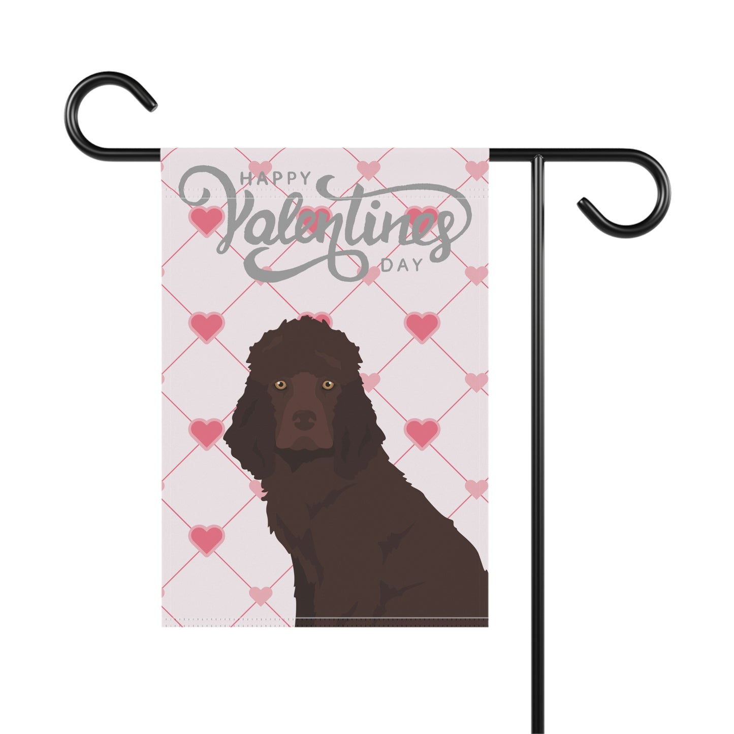 Irish Water Spaniel Dog Valentines Day Garden Flag