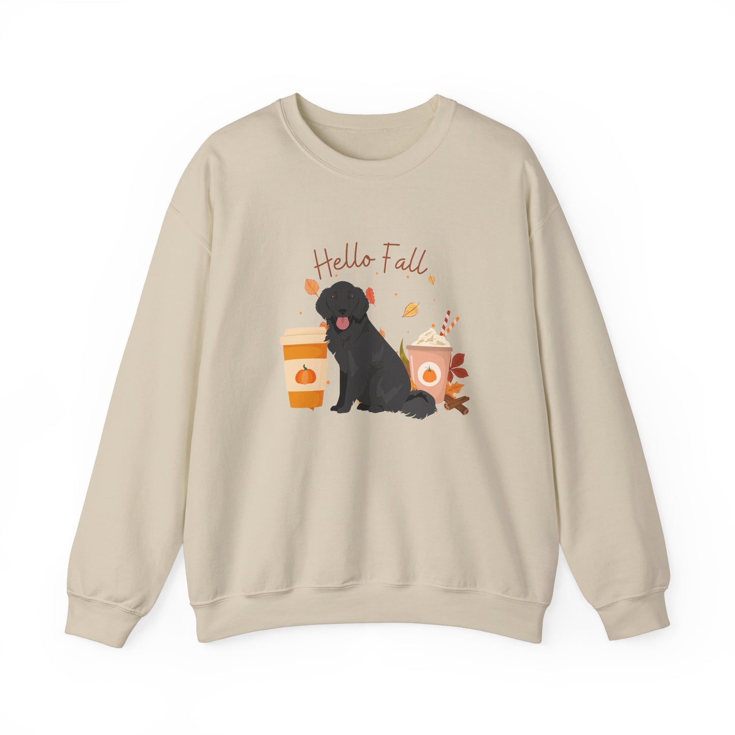 Flat Coated Retriever Dog Fall Halloween Unisex Heavy Blend Crewneck Sweatshirt