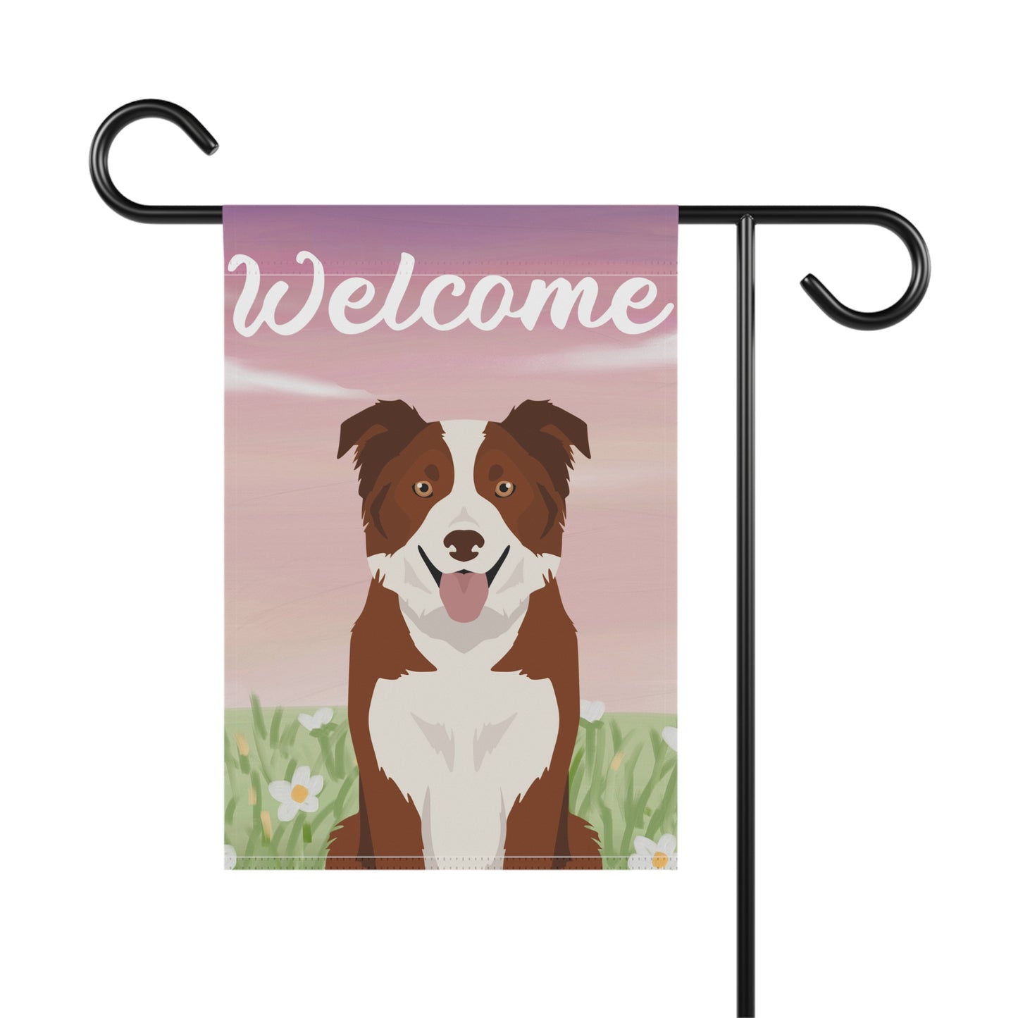Border Collie Dog Welcome Garden Flag
