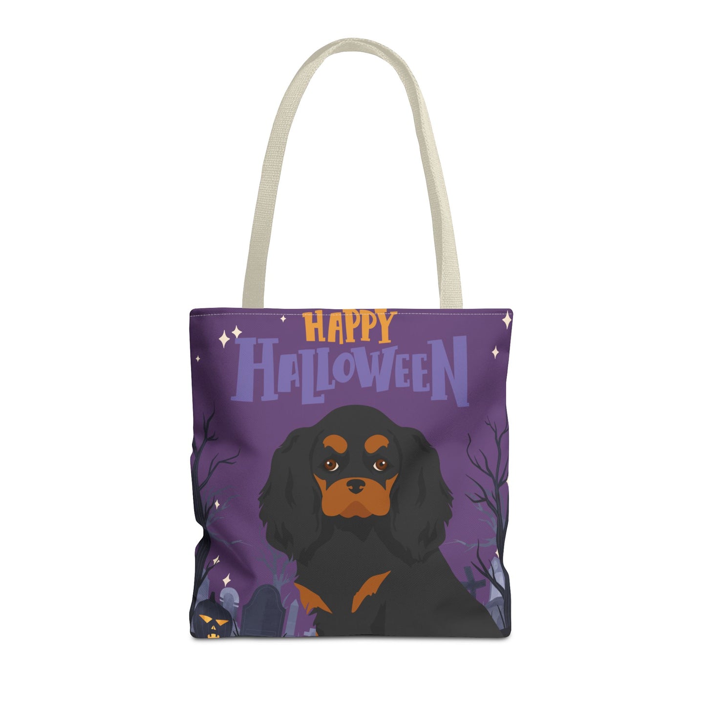 Cavalier King Charlre Spaniel Dog Happy Halloween Tote Bag 16x16
