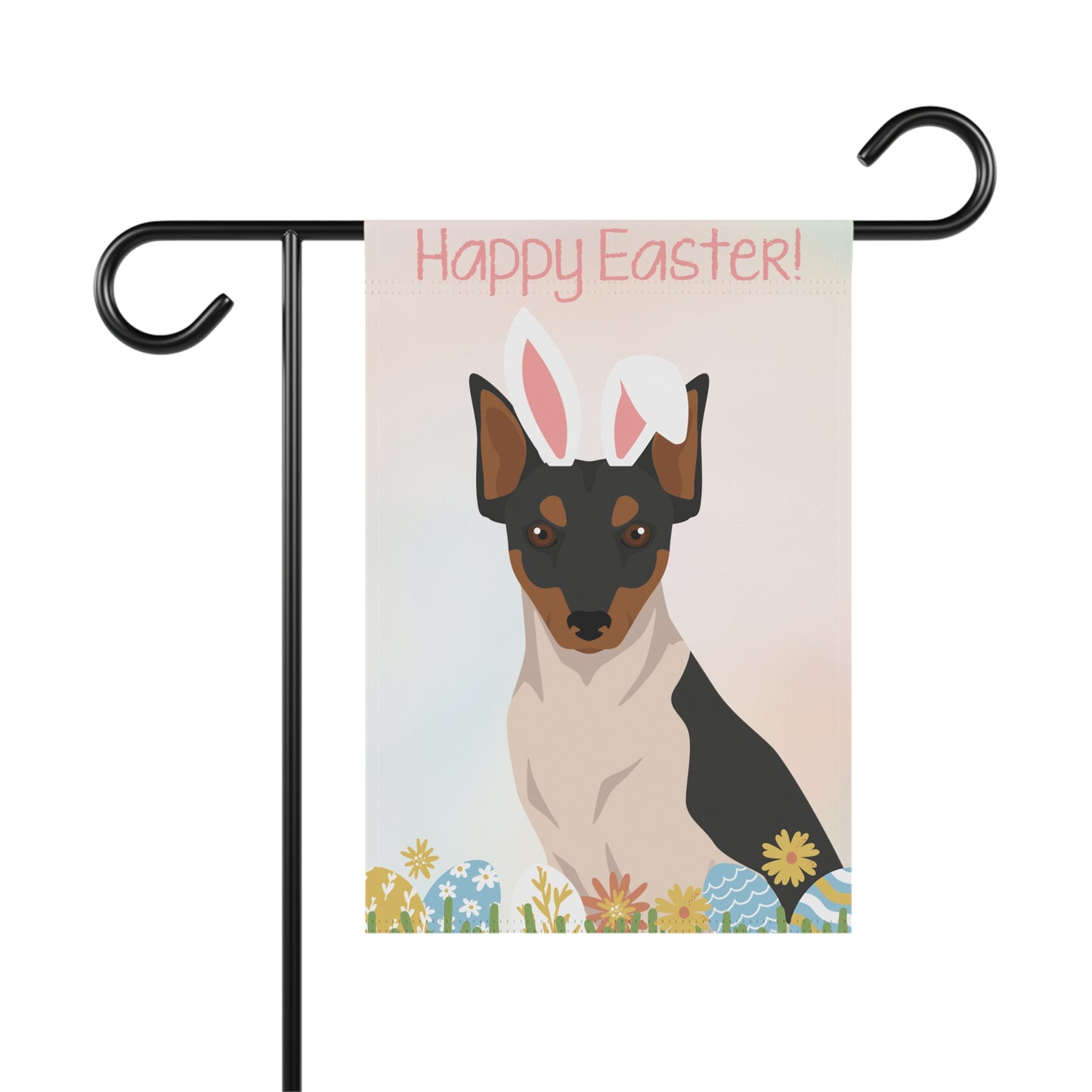 Brazilian Terrier Dog Happy Easter Garden Flag