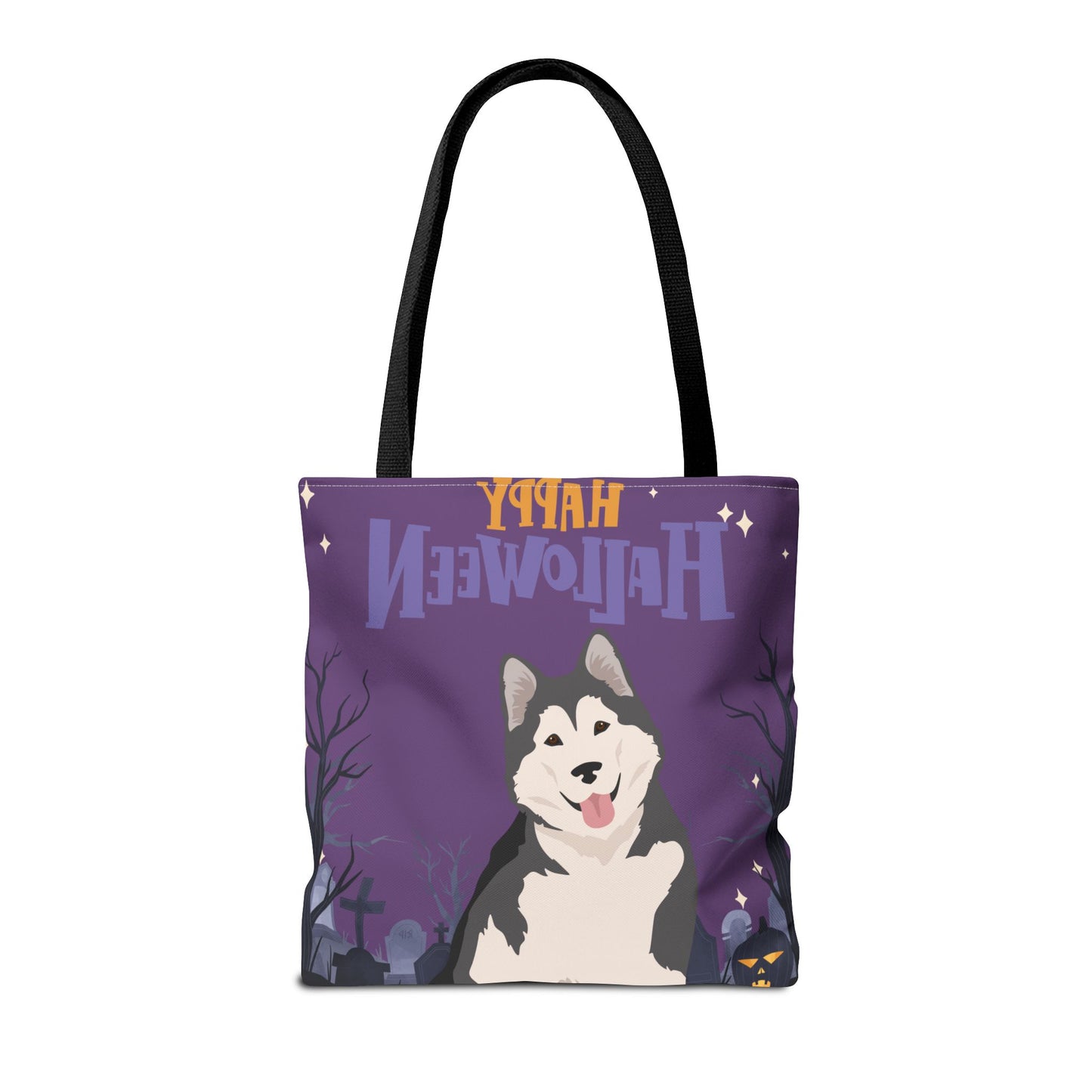 Alaskan Malamute Dog Happy Halloween Tote Bag 16x16