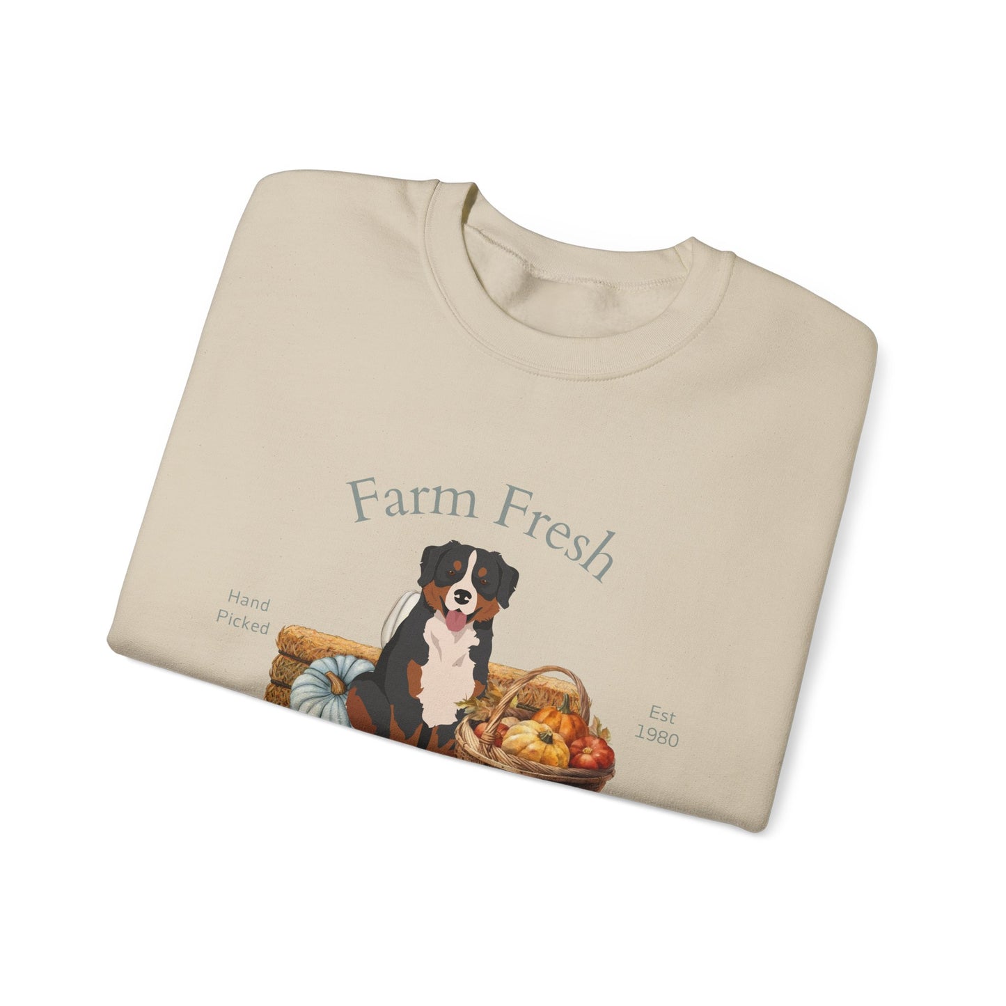 Bernese Mountain Dog Dog Fall Farm Fresh Unisex Heavy Blend Crewneck Sweatshirt