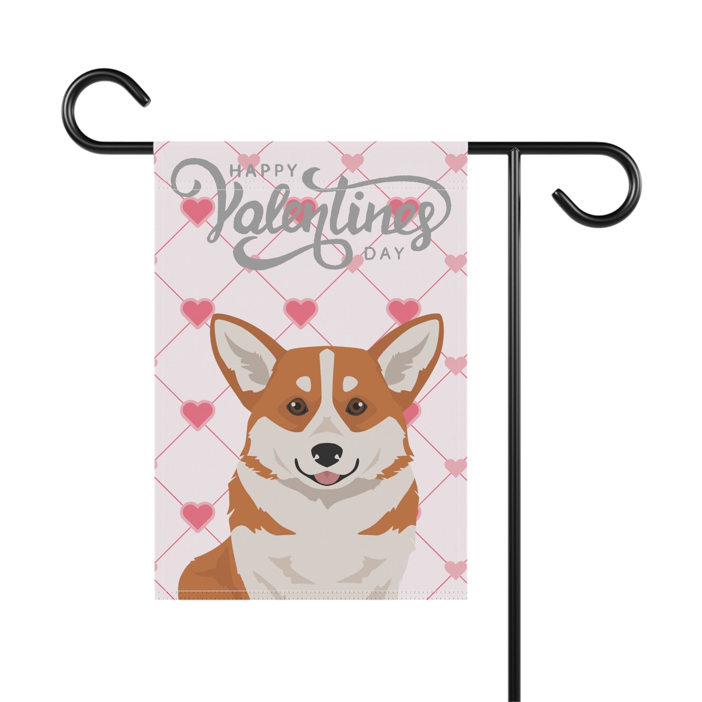 Pembroke Welsh Corgi Dog Valentines Day Garden Flag