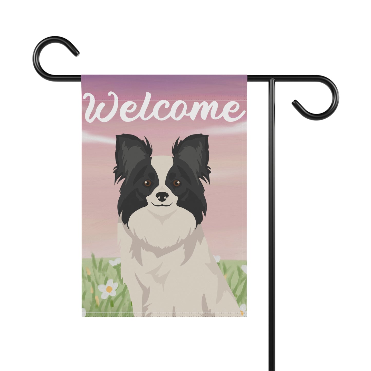 Papillon Dog Welcome Garden Flag