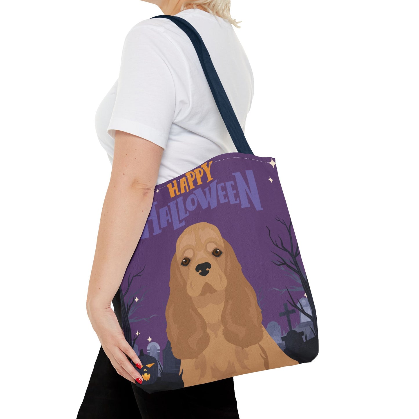 Cocker Spaniel Dog Happy Halloween Tote Bag 16x16