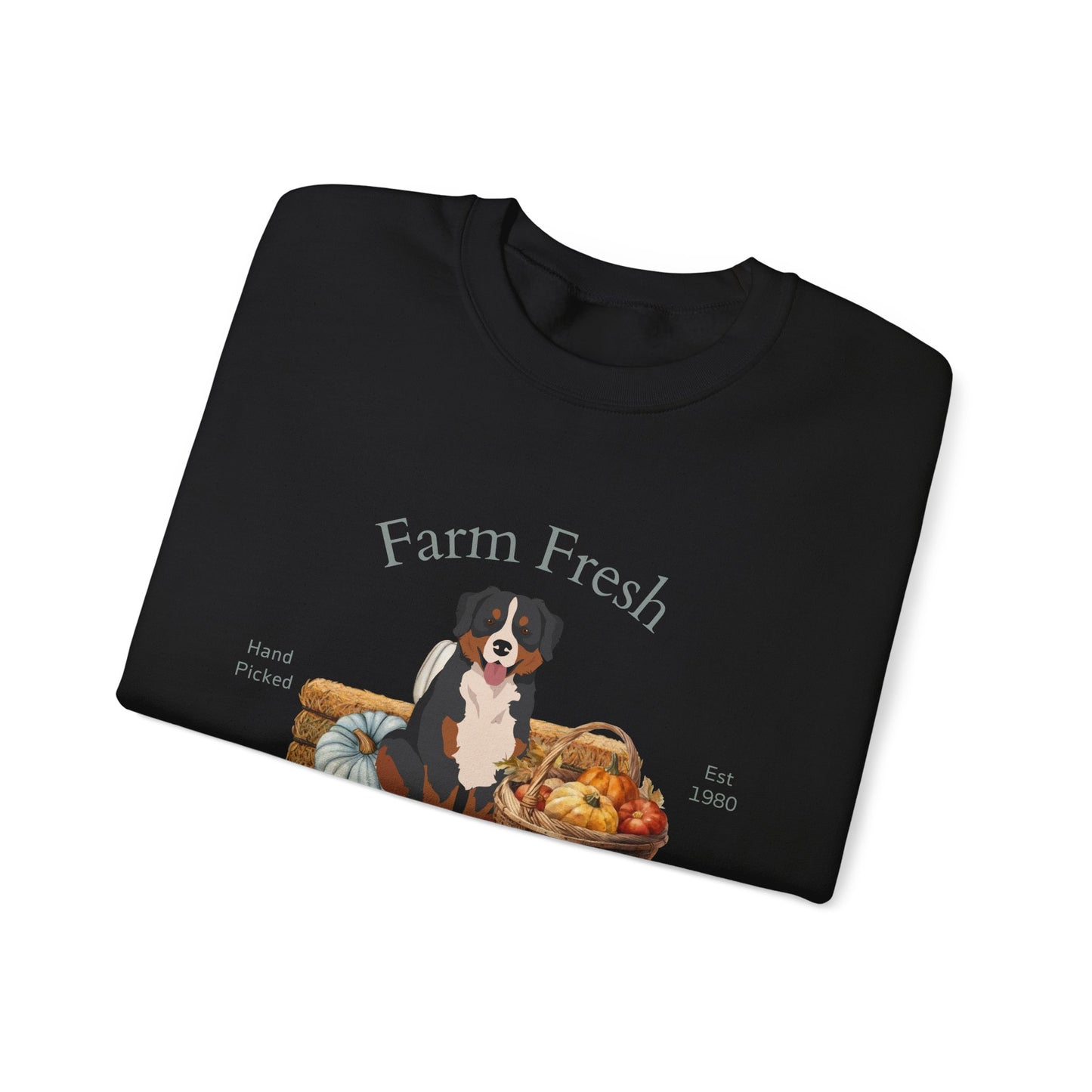 Bernese Mountain Dog Dog Fall Farm Fresh Unisex Heavy Blend Crewneck Sweatshirt