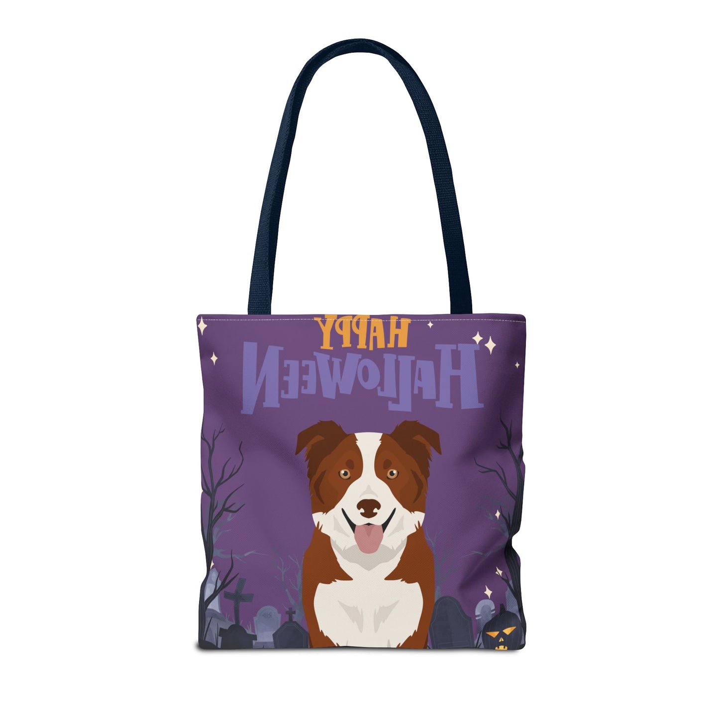 Border Collie Dog Happy Halloween Tote Bag 16x16