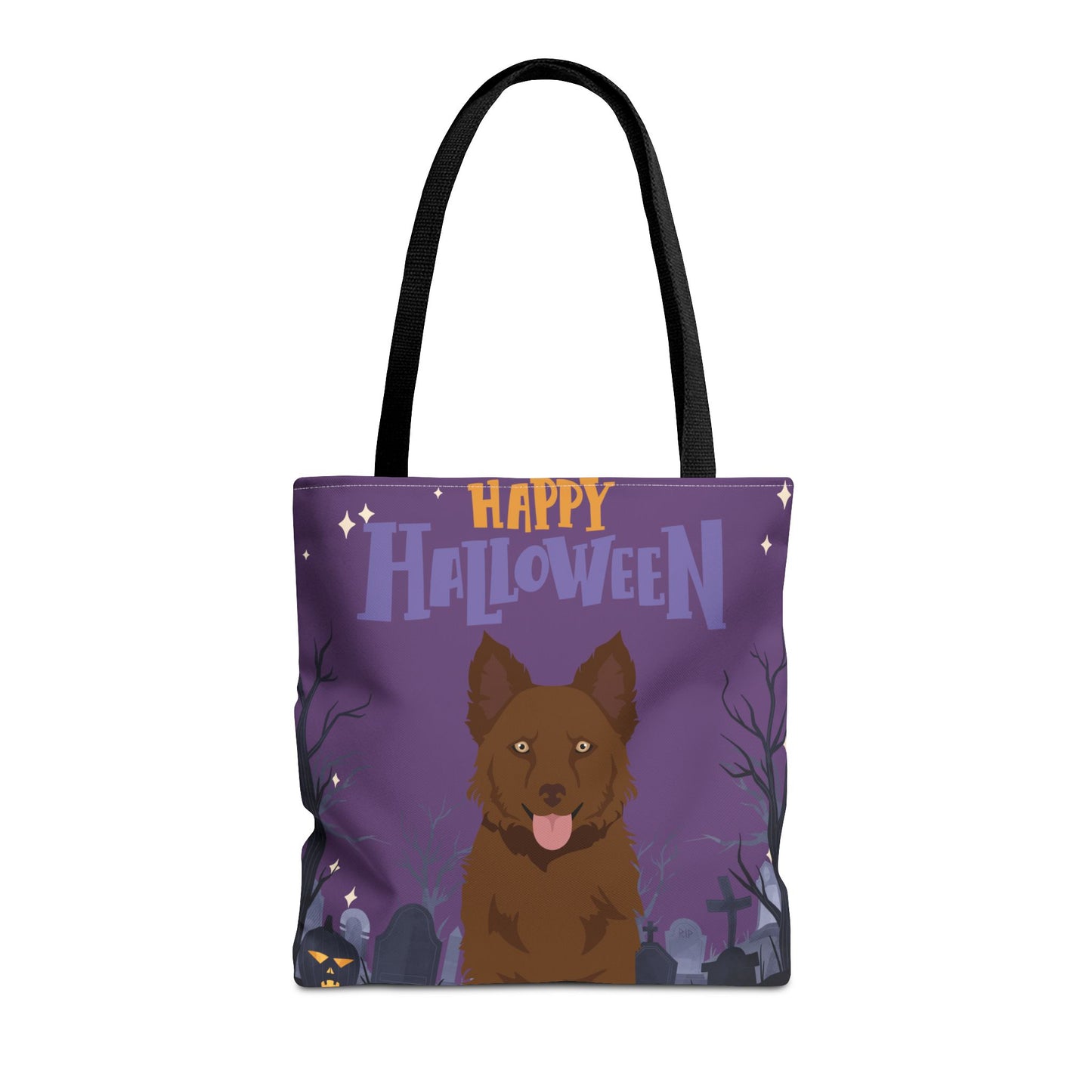Mudi Dog Happy Halloween Tote Bag 16x16