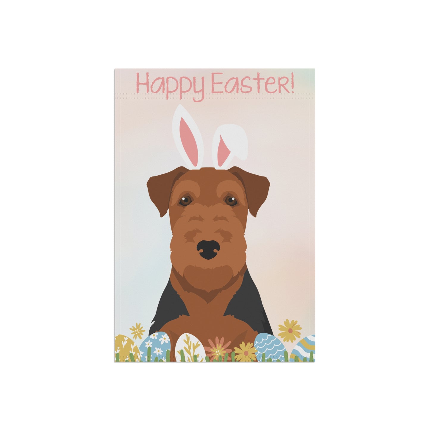 Welsh Terrier Dog Happy Easter Garden Flag