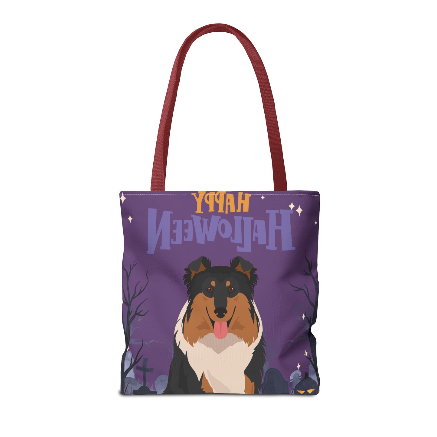 Collie Dog Happy Halloween Tote Bag 16x16