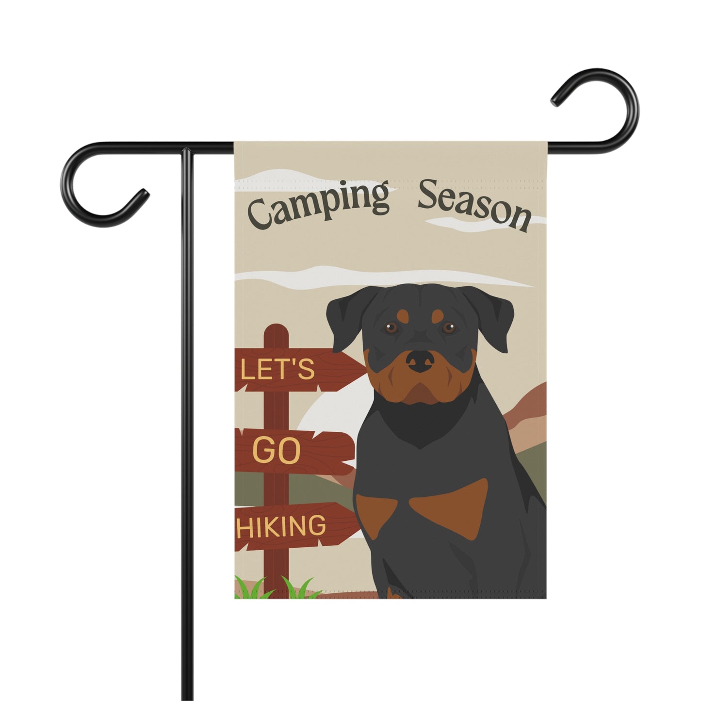 Rottweiler Dog Camping Garden Flag