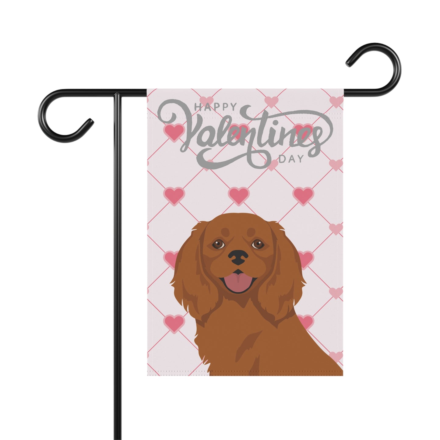 Cavalier King Charles Spaniel Dog Valentines Day Garden Flag