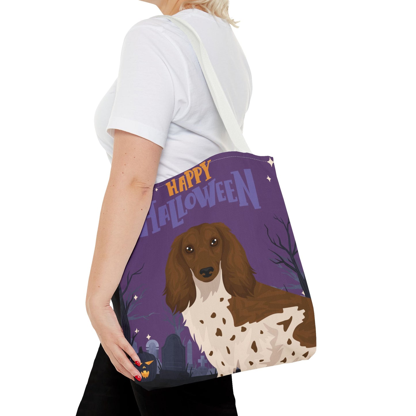 Dachshund Dog Happy Halloween Tote Bag 16x16
