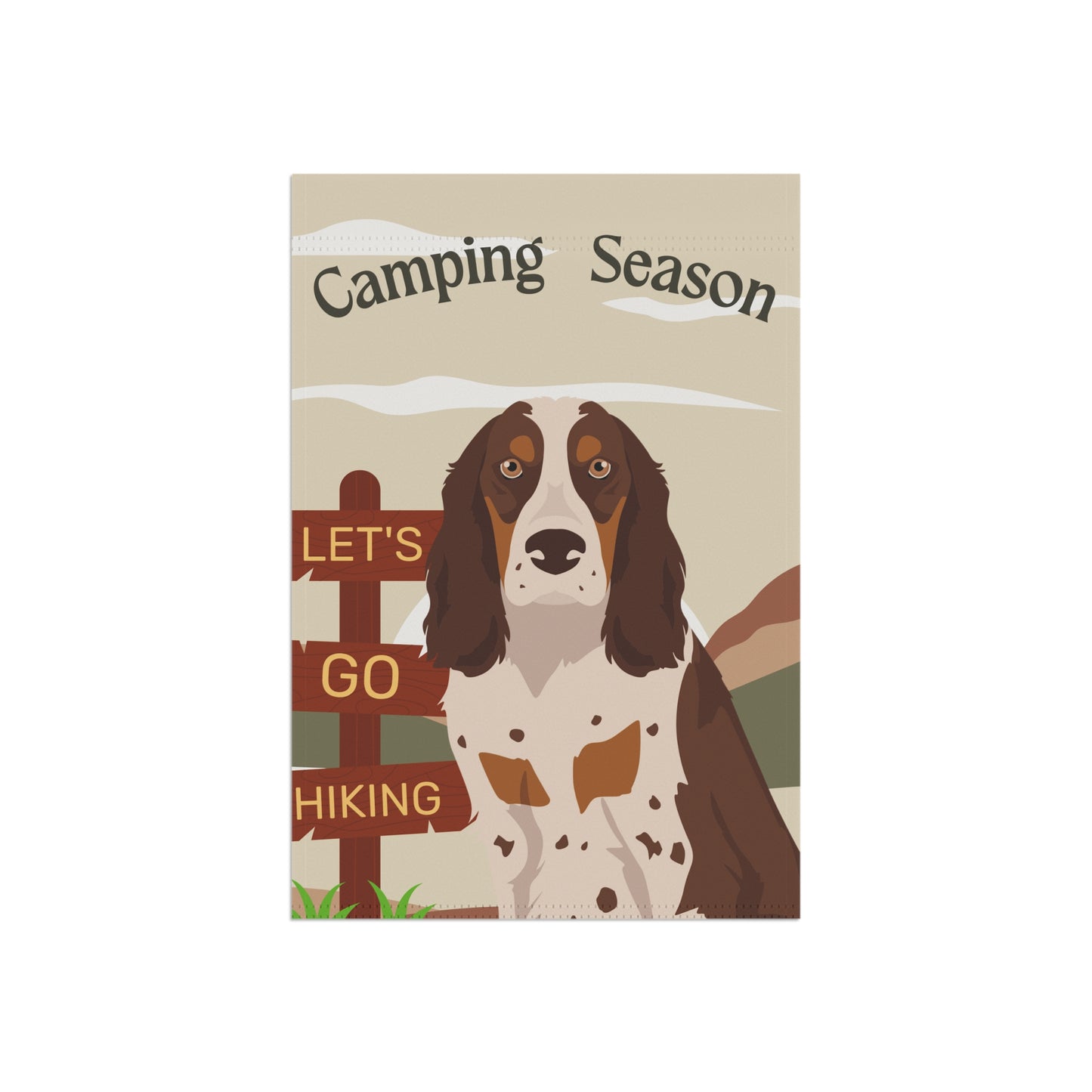 Russian Spaniel Dog Camping Garden Flag