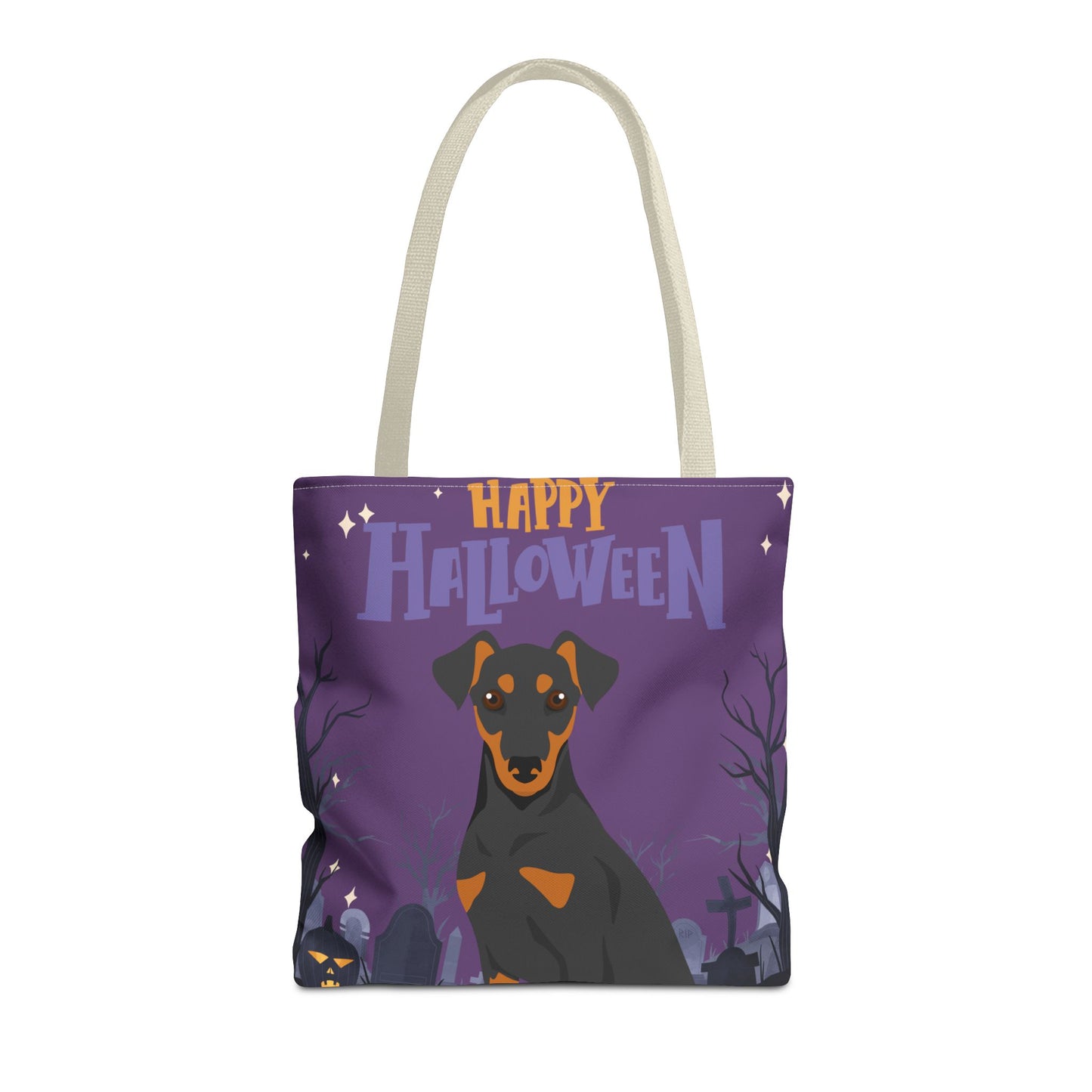 German Pinscher Dog Happy Halloween Tote Bag 16x16