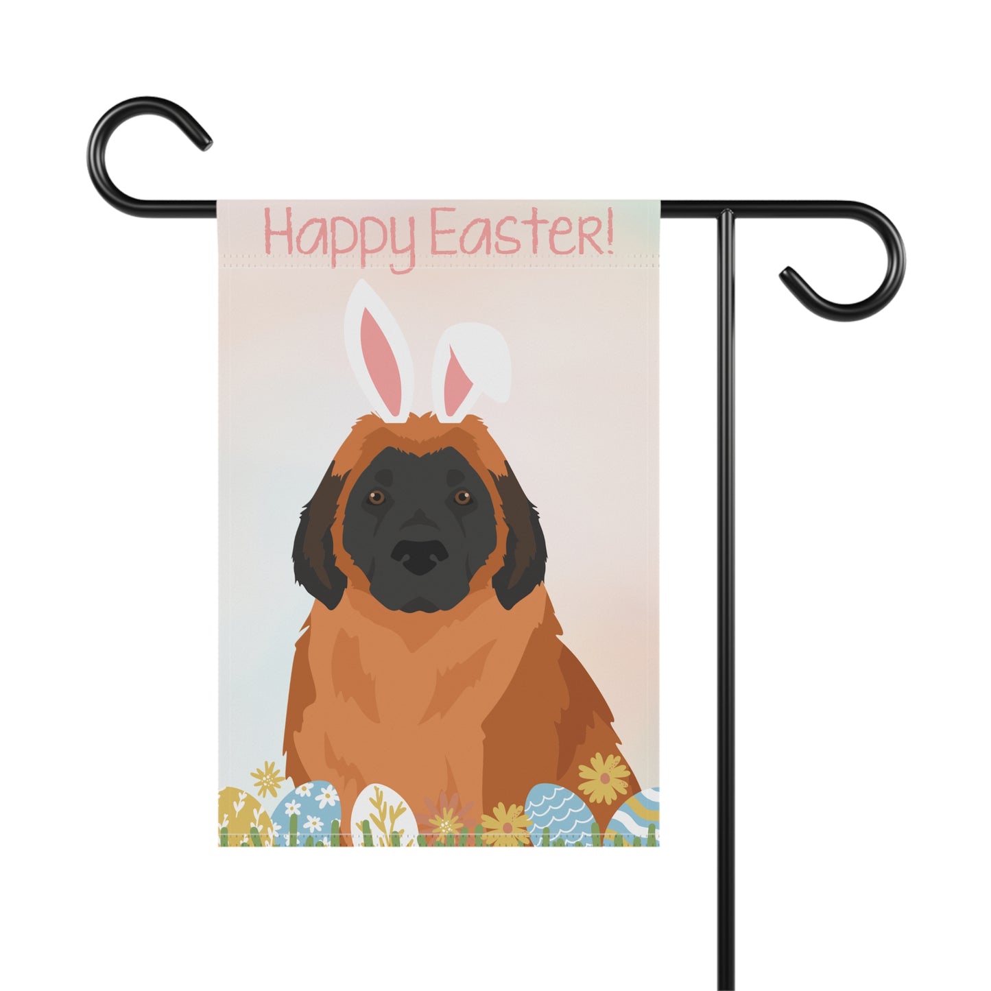 Leonberger Dog Happy Easter Garden Flag