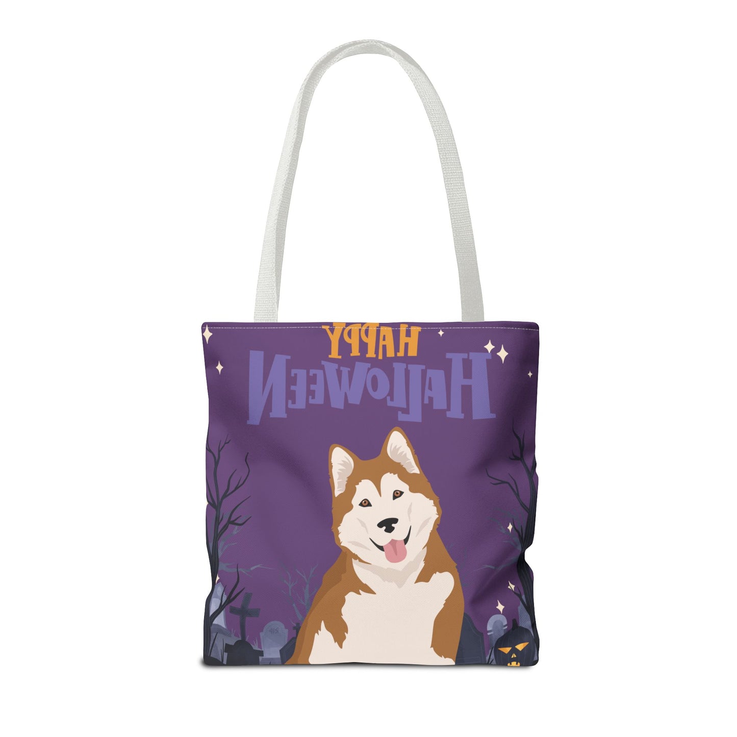 Alaskan Malamute Dog Happy Halloween Tote Bag 16x16