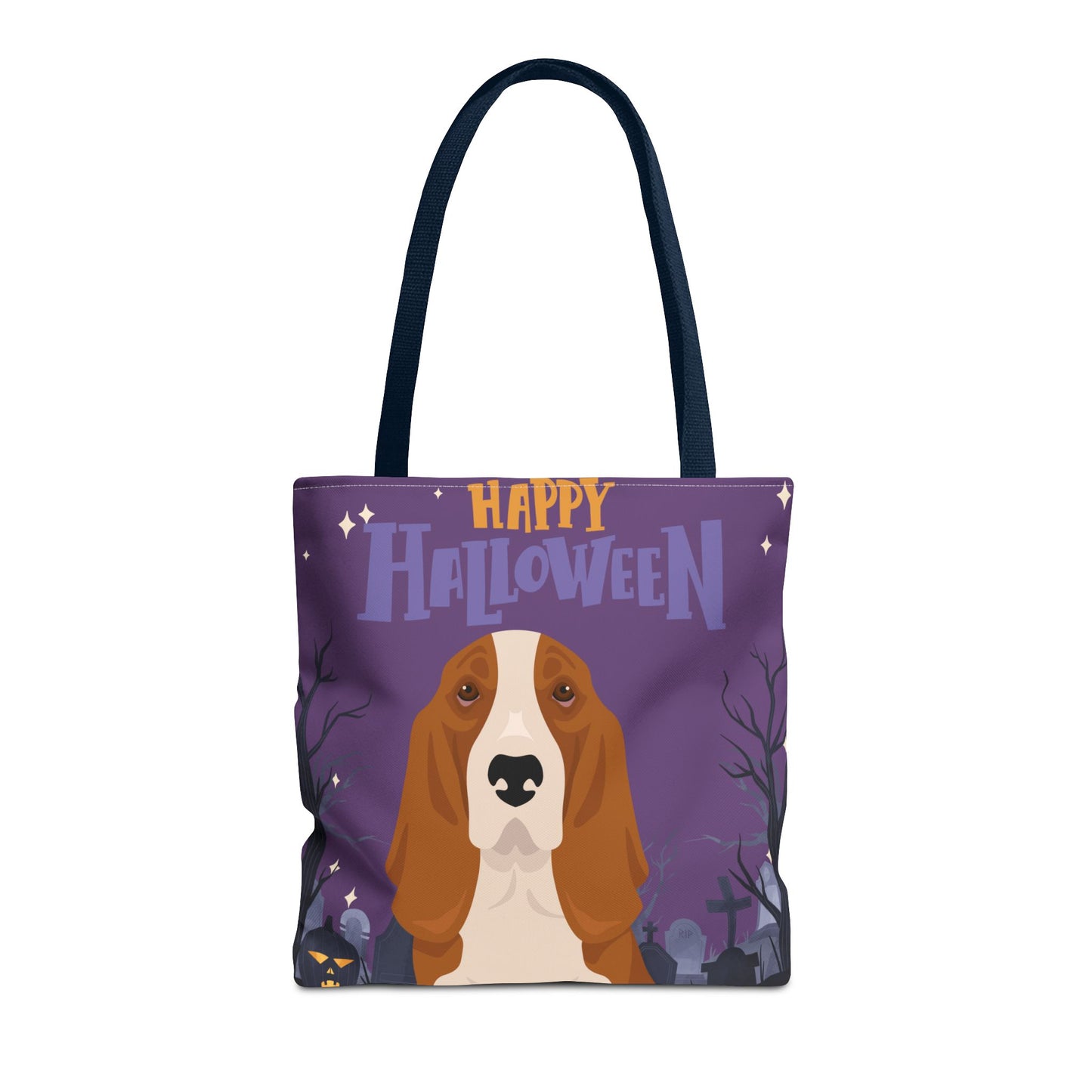 Basset Hound Dog Happy Halloween Tote Bag 16x16