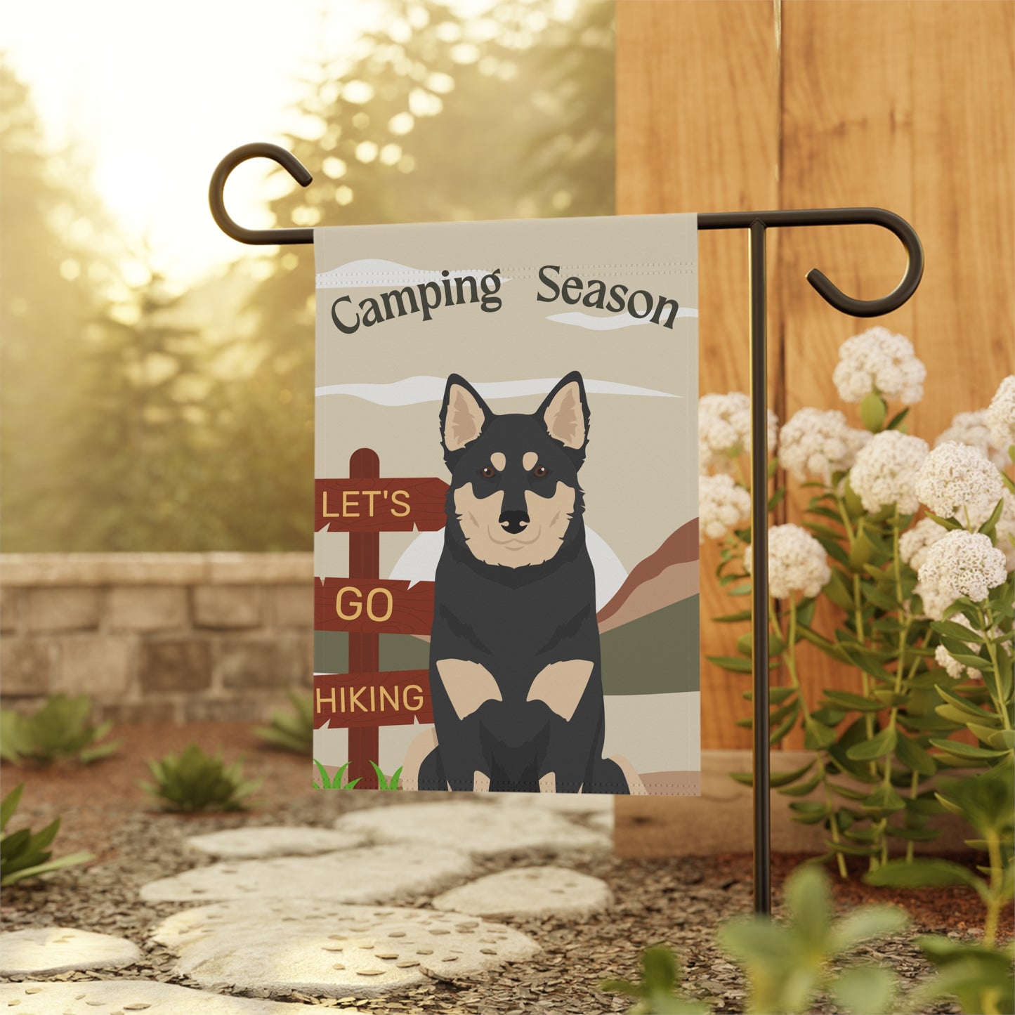 Lapponian Dog Camping Garden Flag