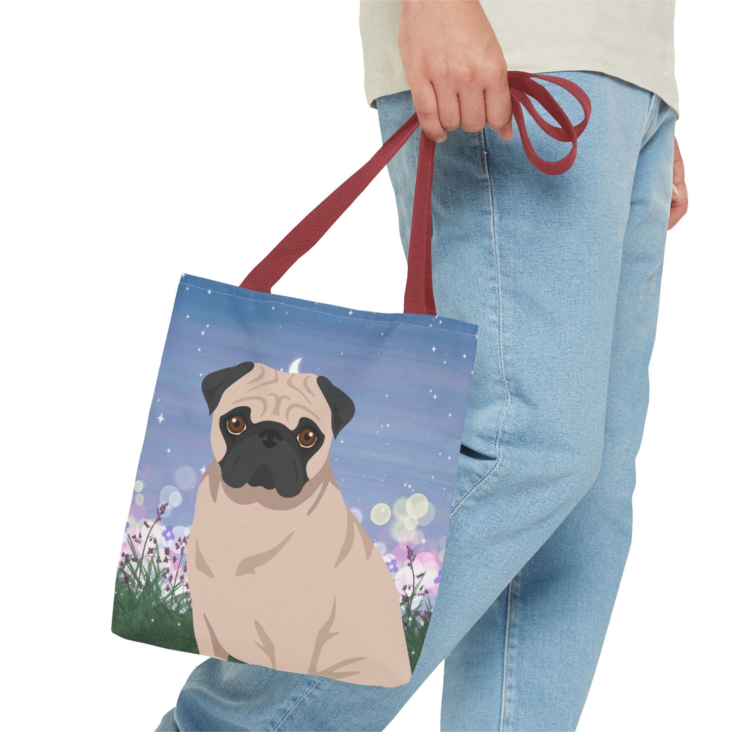 Pug Dog Tote Bag 13x13
