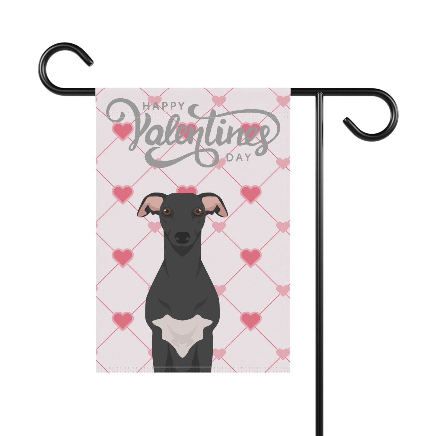 Whippet Dog Valentines Day Garden Flag