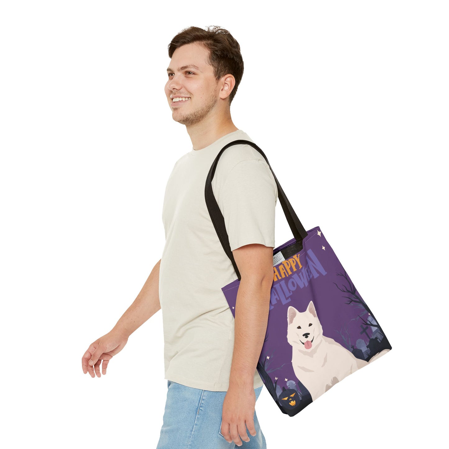 Alaskan Malamute Dog Happy Halloween Tote Bag 16x16