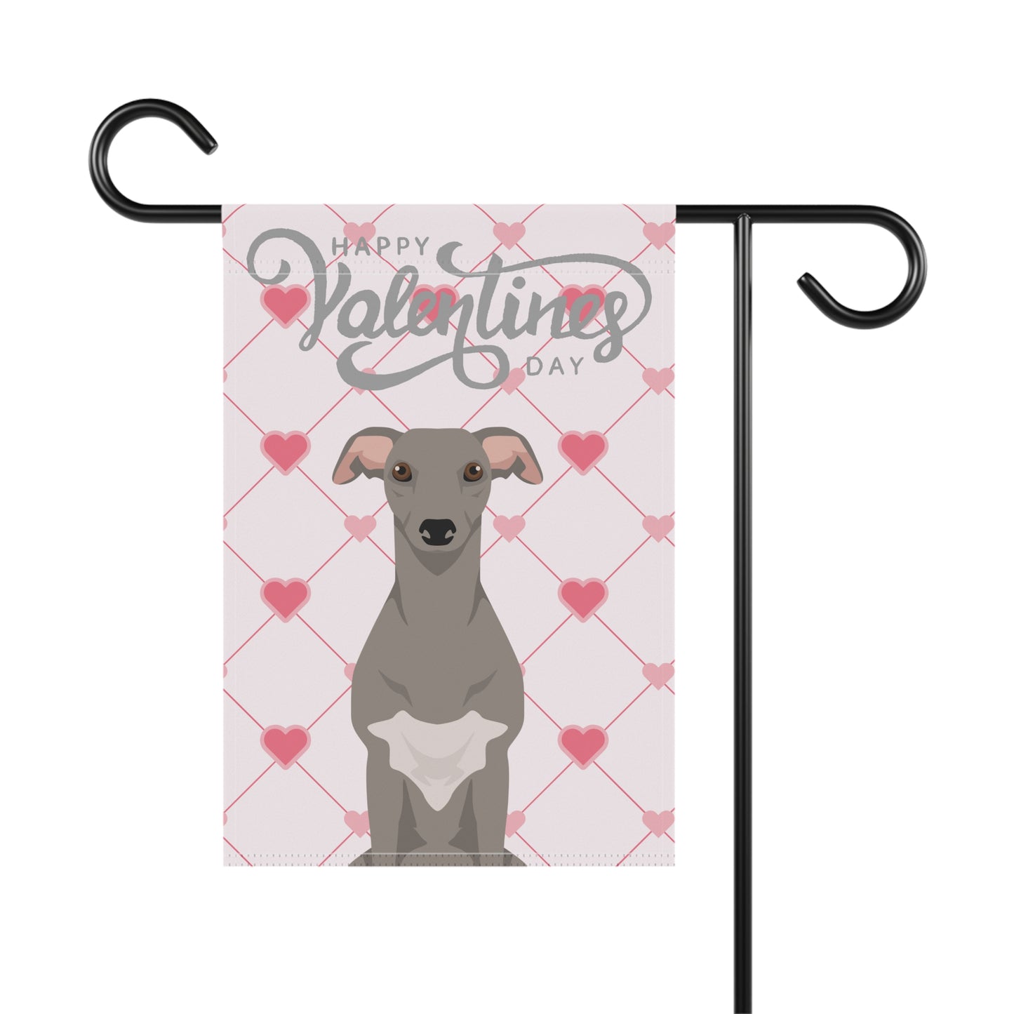 Whippet Dog Valentines Day Garden Flag