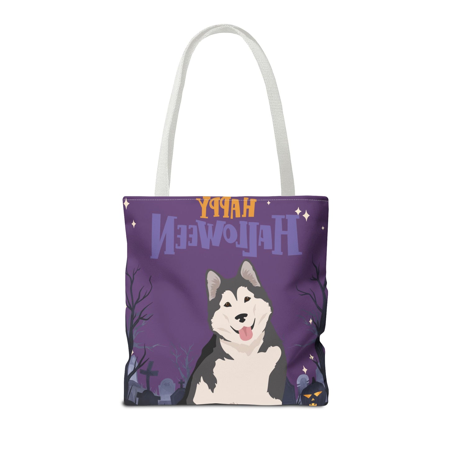 Alaskan Malamute Dog Happy Halloween Tote Bag 16x16