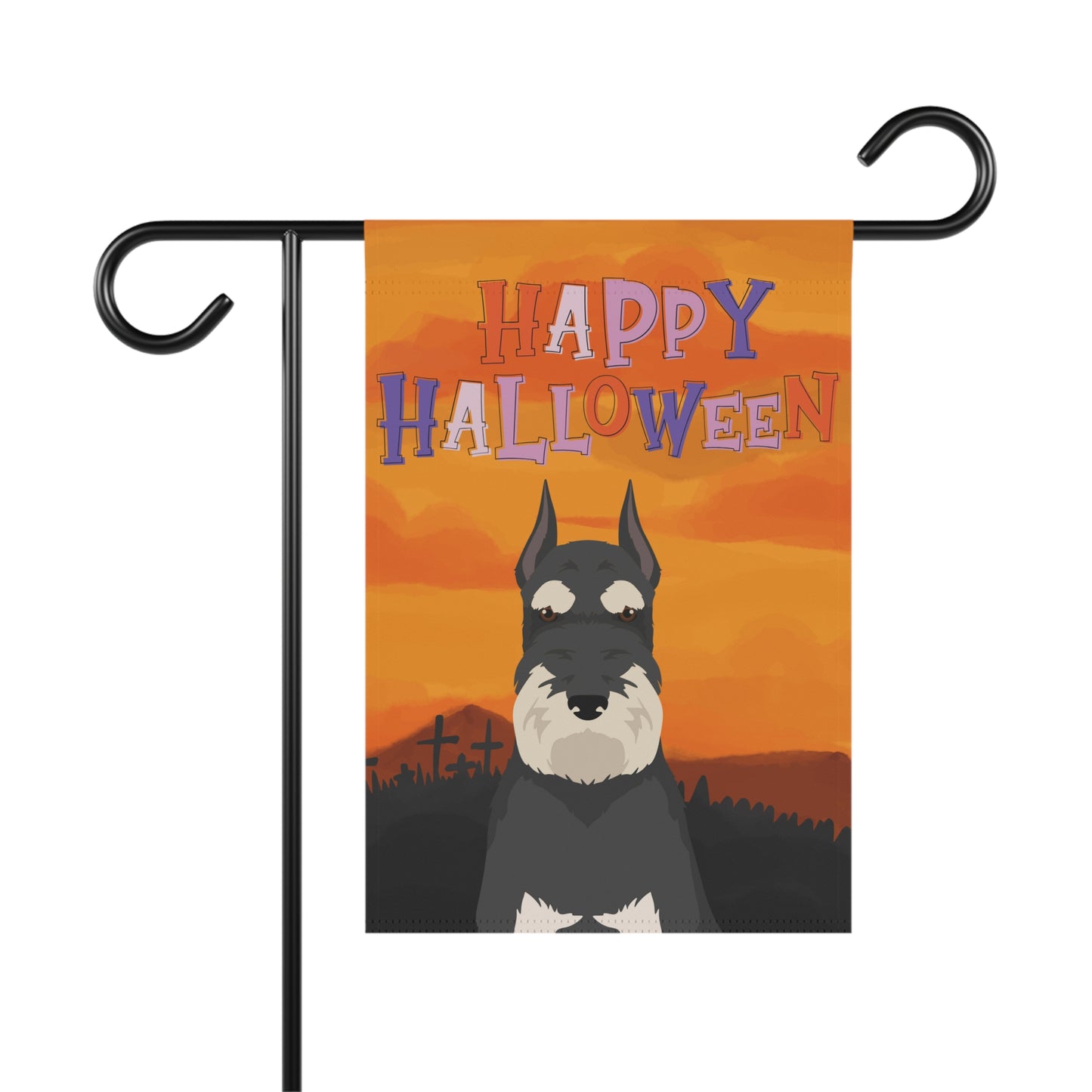 Schnauzer Dog Halloween Garden Flag