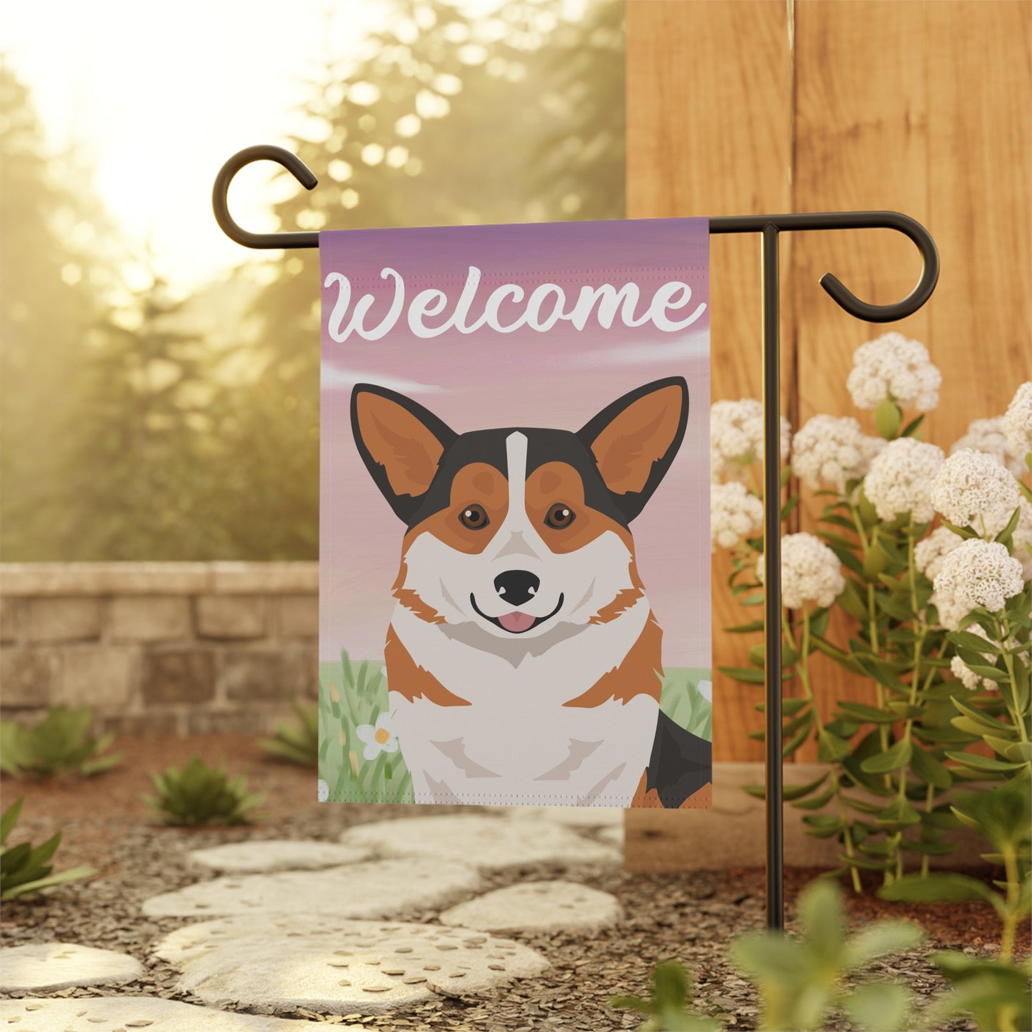 Pembroke Welsh Corgi Dog Welcome Garden Flag