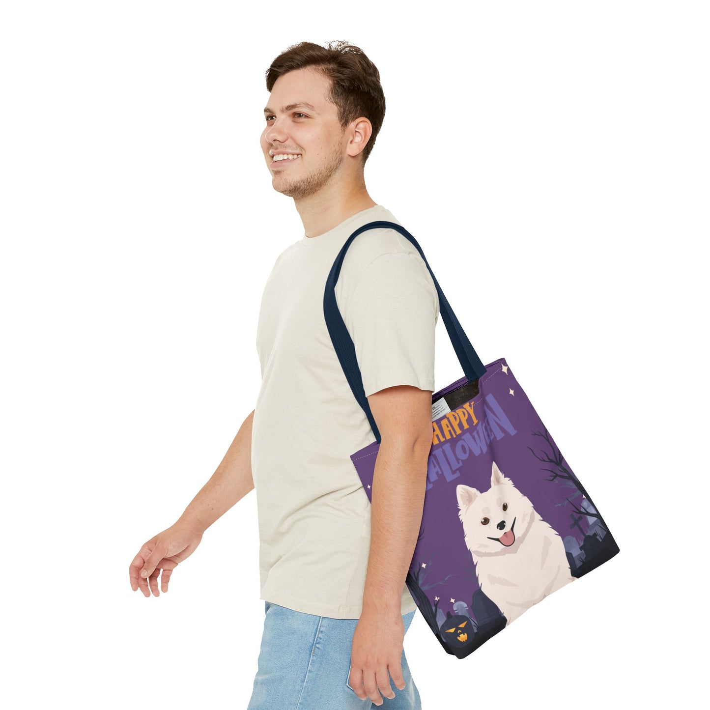 American Eskimo Dog Dog Happy Halloween Tote Bag 16x16