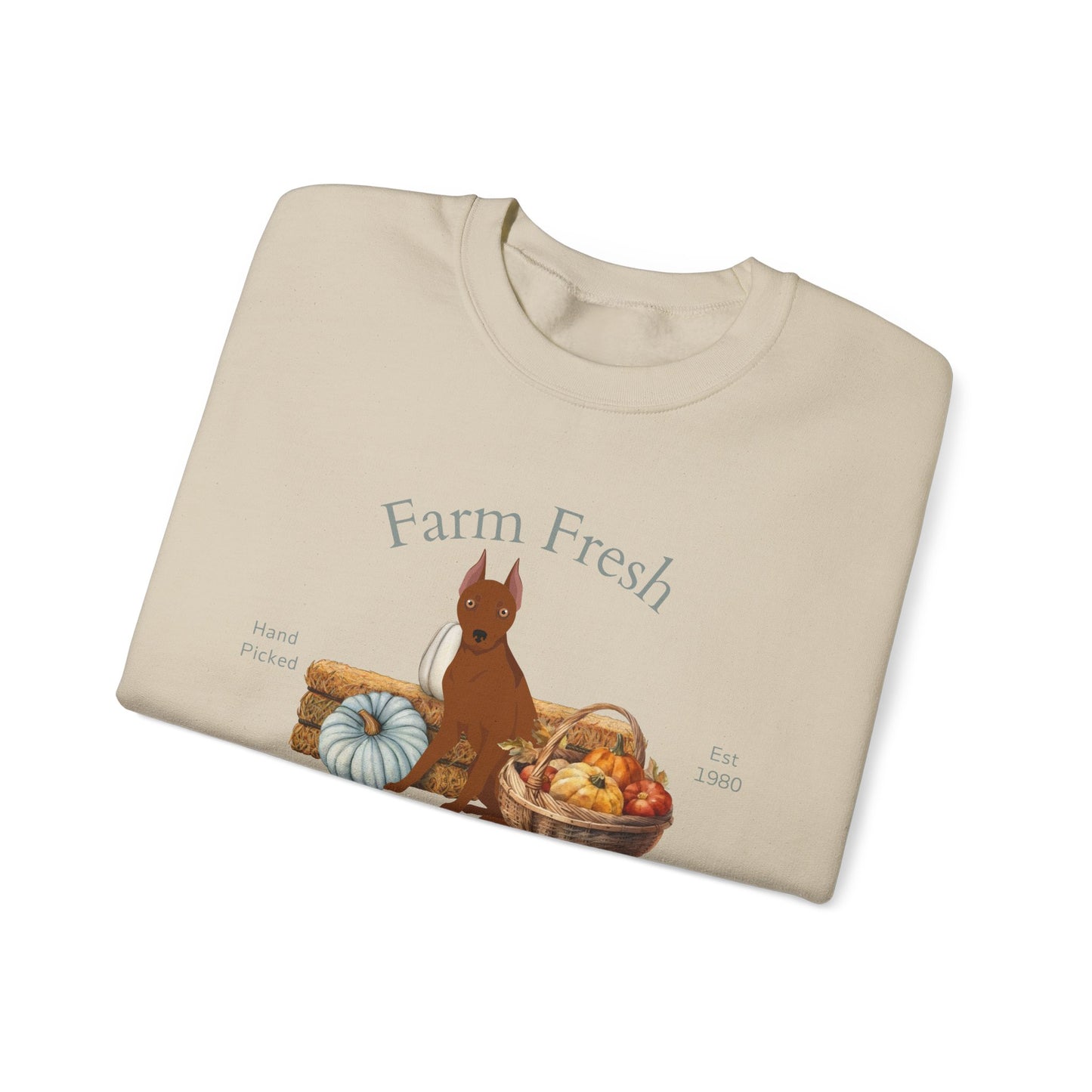 Miniature Pinscher Dog Fall Farm Fresh Unisex Heavy Blend Crewneck Sweatshirt