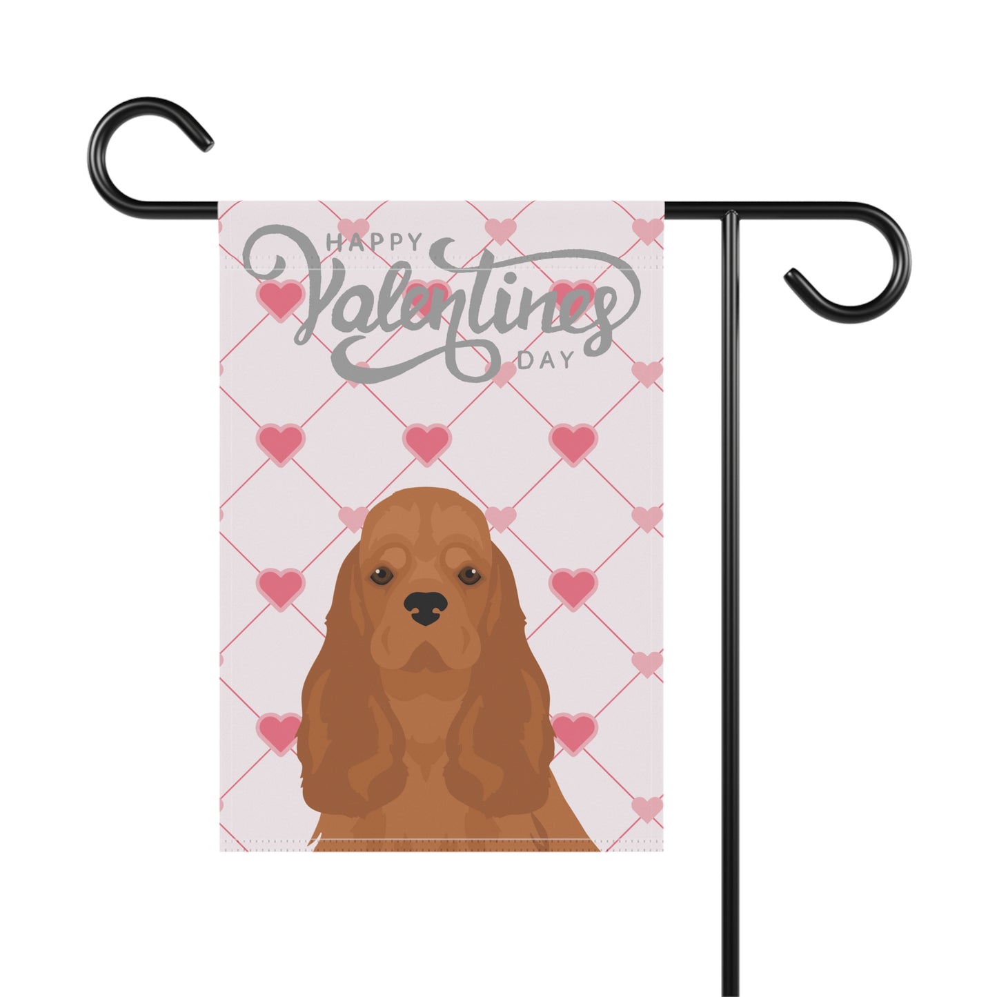 Cocker Spaniel Dog Valentines Day Garden Flag