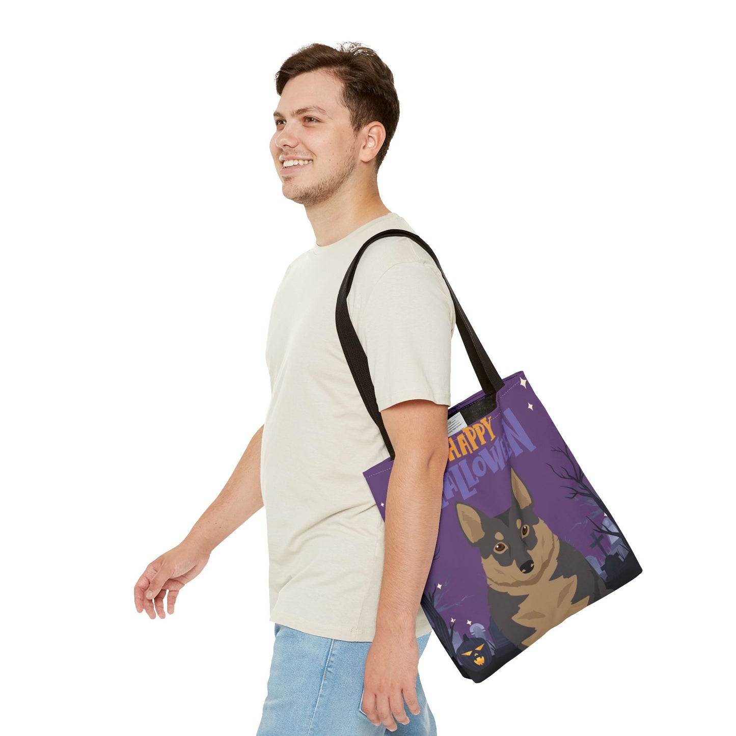 Swedish Vallhund Dog Happy Halloween Tote Bag 16x16