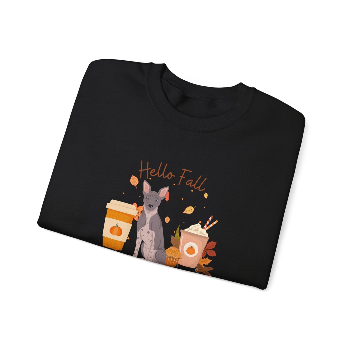 American Hairless Terrier Dog Fall Unisex Heavy Blend Crewneck Sweatshirt
