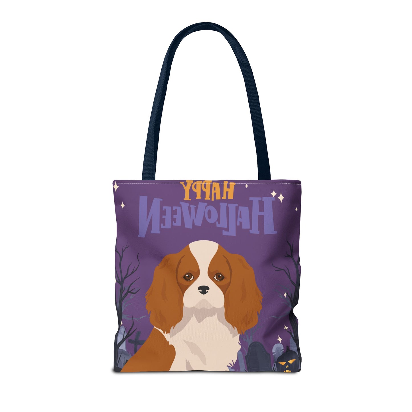 Cavalier King Charlre Spaniel Dog Happy Halloween Tote Bag 16x16