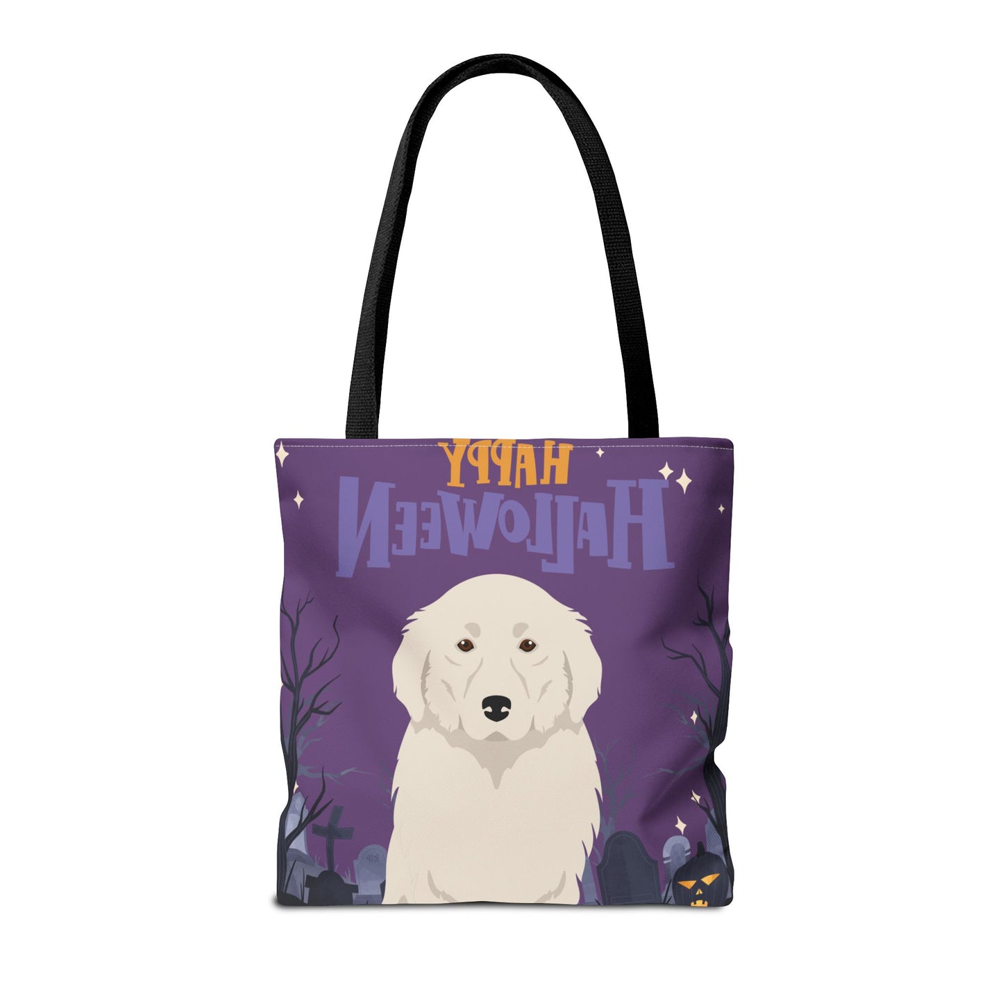 Great Pyrenees Dog Happy Halloween Tote Bag 16x16