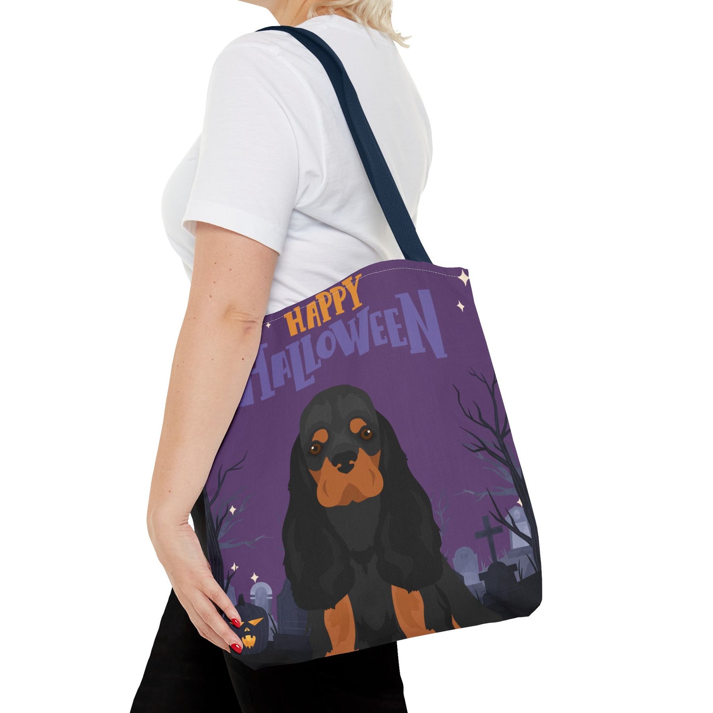 Cocker Spaniel Dog Happy Halloween Tote Bag 16x16