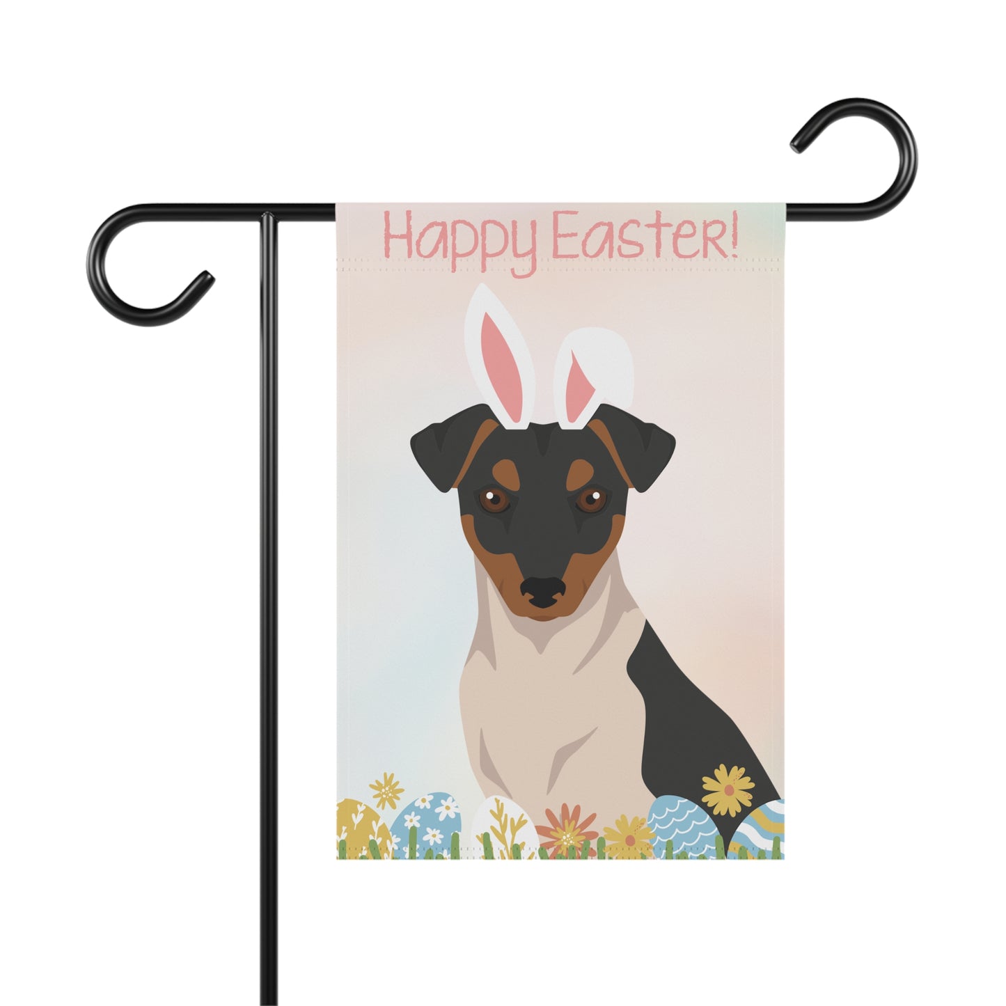 Brazilian Terrier Dog Happy Easter Garden Flag