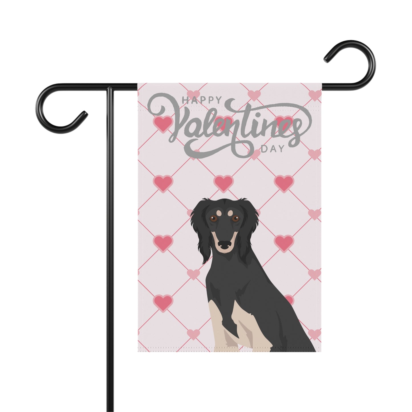 Saluki Dog Valentines Day Garden Flag