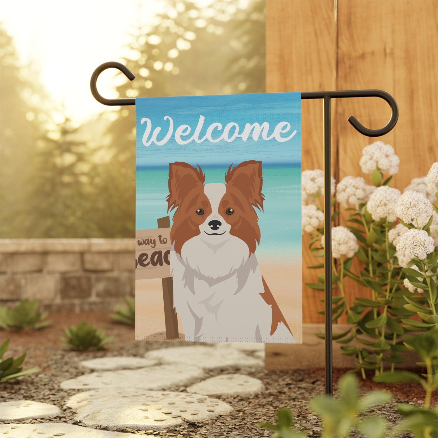 Papillon Dog Garden Flag